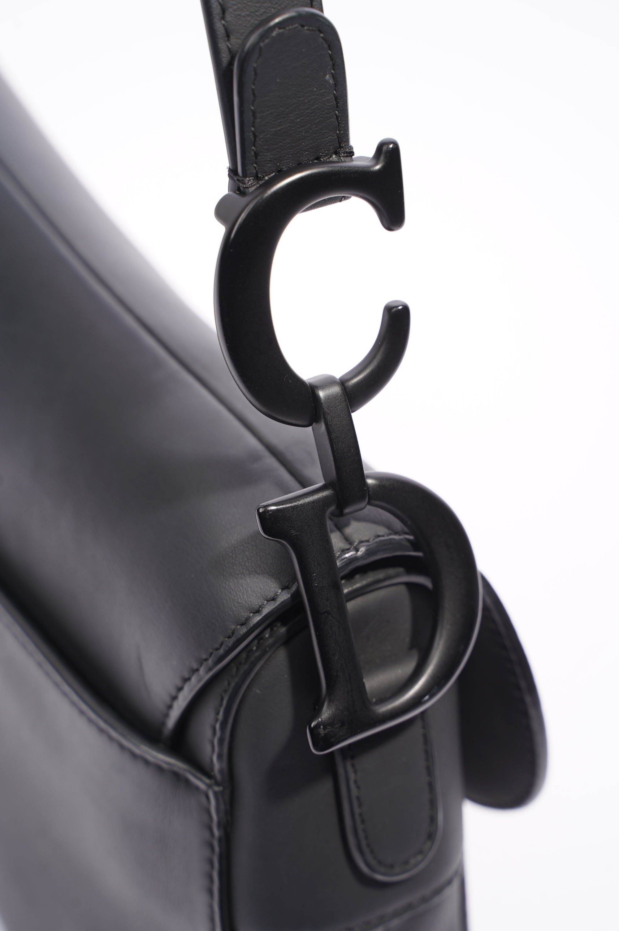 Christian Dior Saddle Bag Black Leather