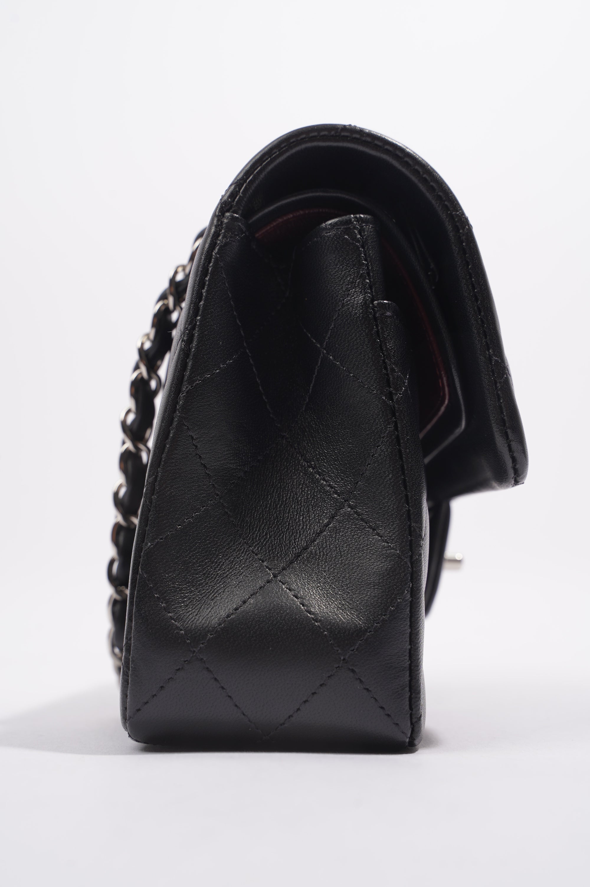 Chanel Lambskin Classic Double Flap Black Leather Small
