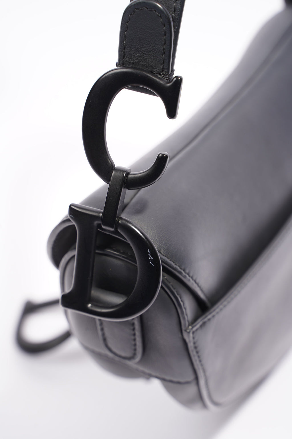Christian Dior Saddle Bag Black Leather