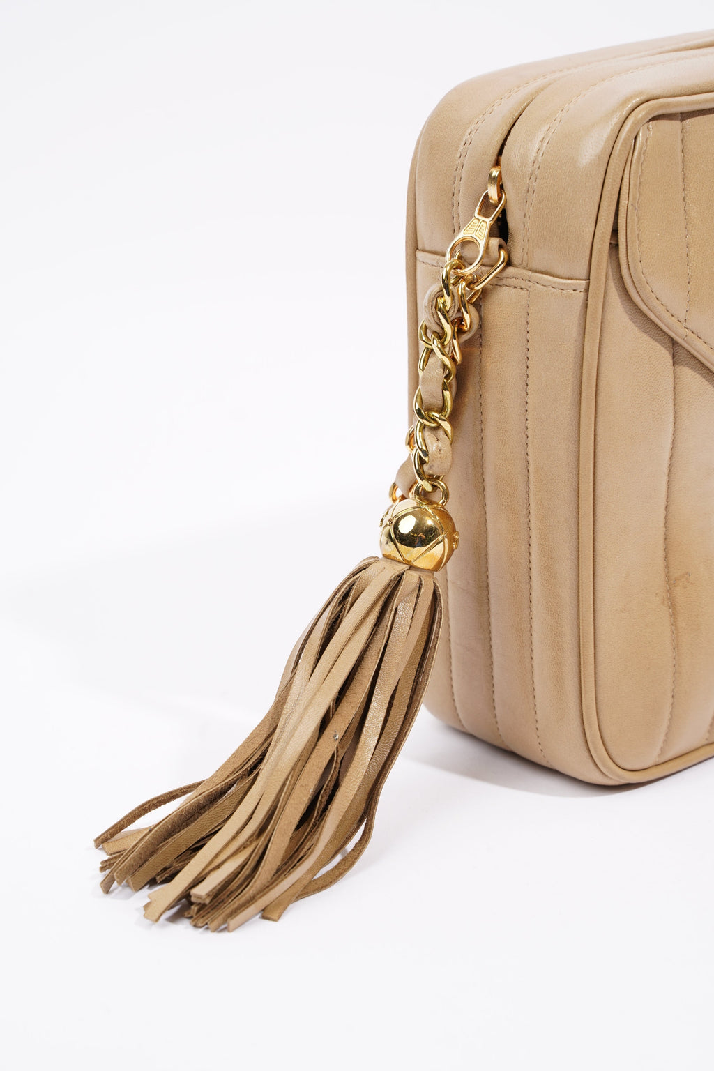 Chanel Vertical Quilted Bag Brown Lambskin Leather