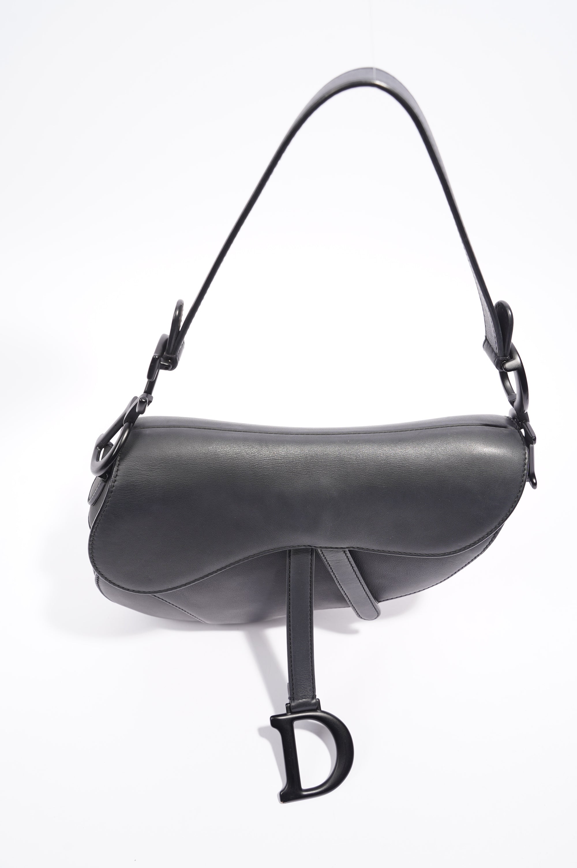 Christian Dior Saddle Bag Black Leather