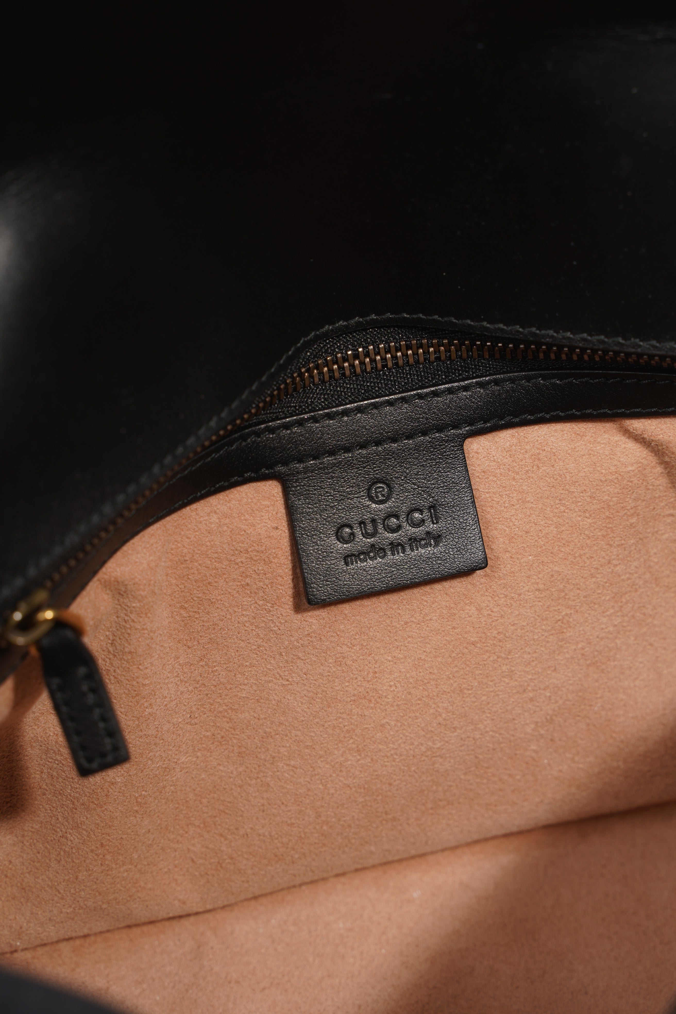 Gucci Womens Marmont Flap Black / Gold Small