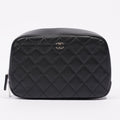 Chanel Womens Lambskin O Case Zip Around Cosmetic Case Black
