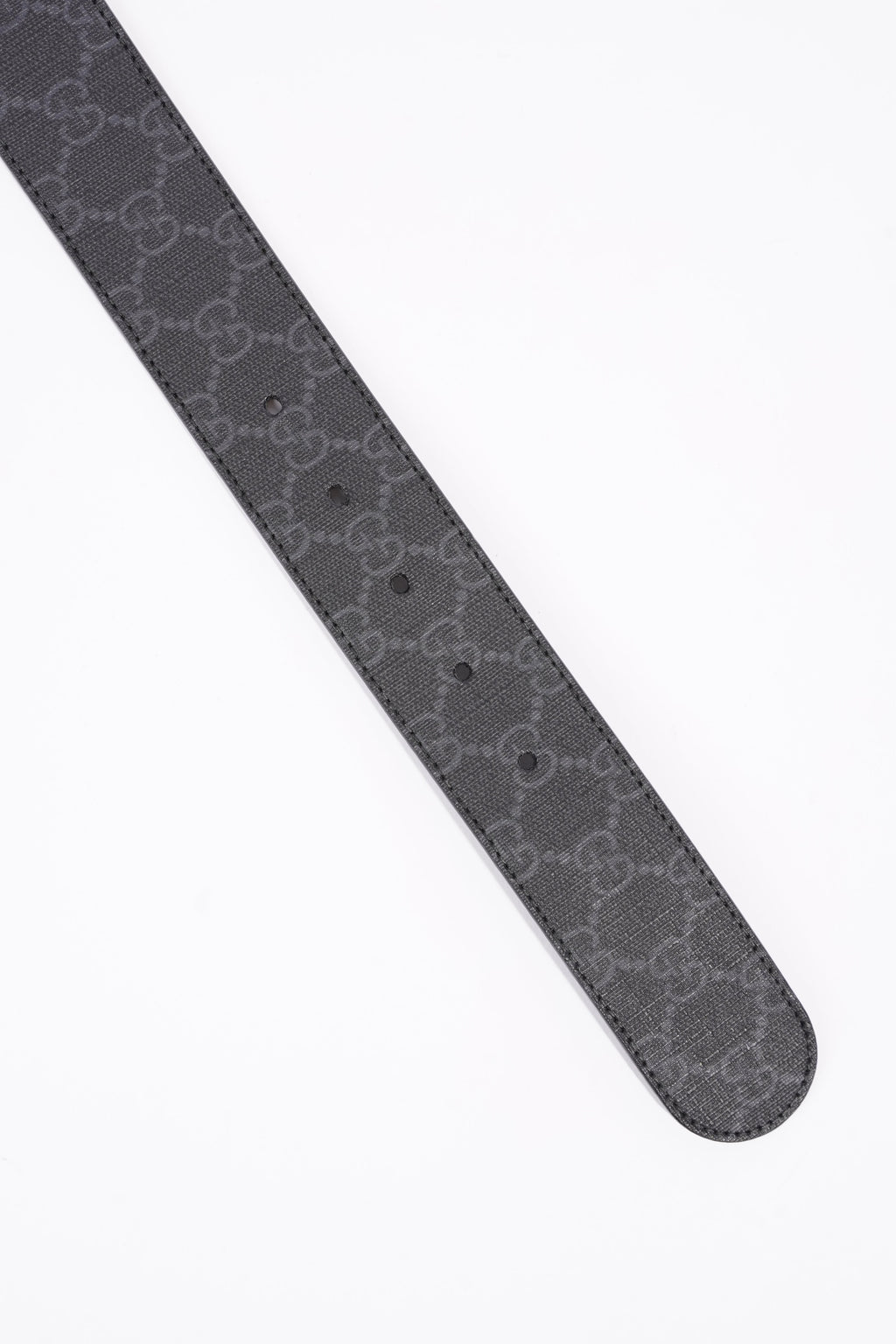 Gucci Mens Interlocking Belt Black Guccissima 95cm - 38"