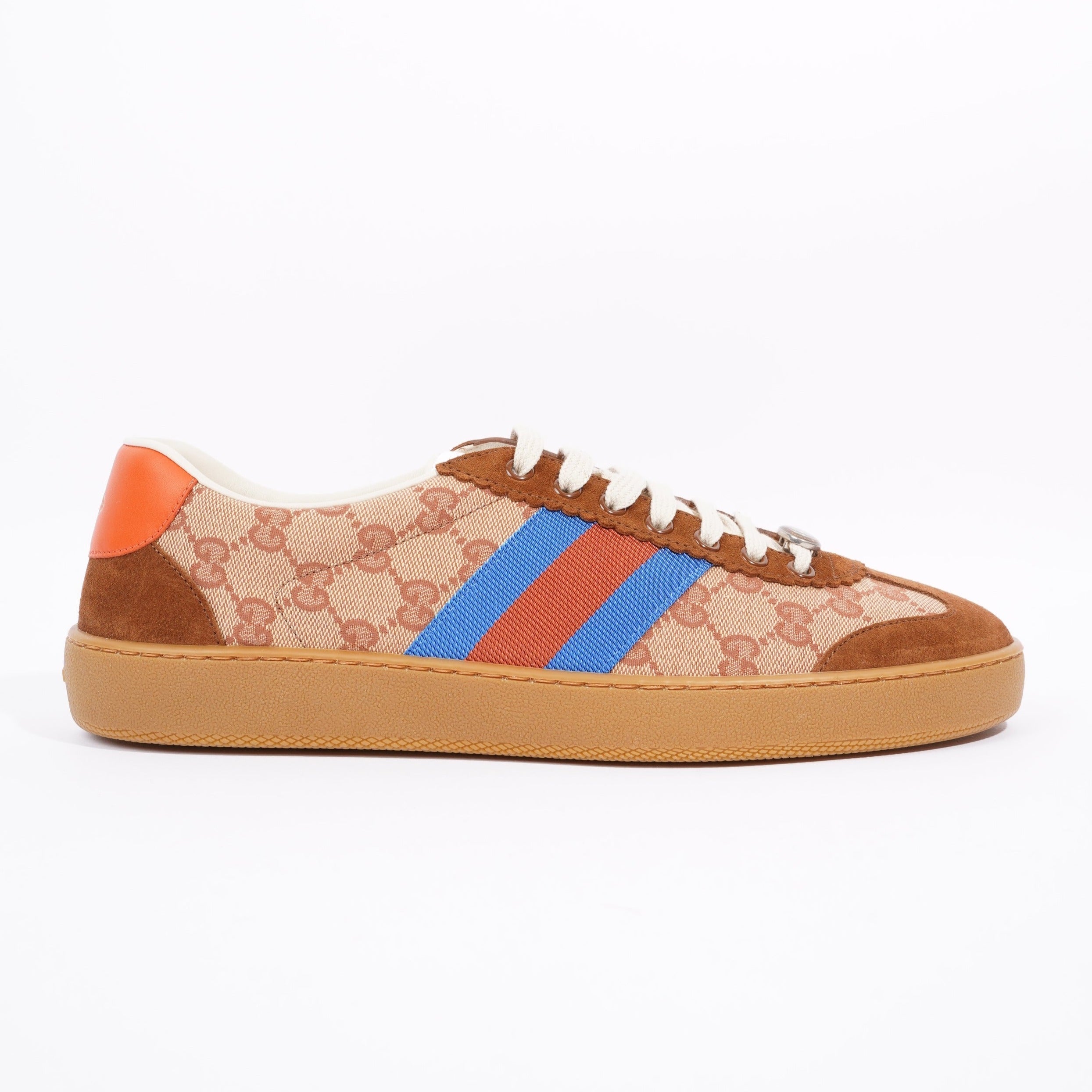 Gucci Mens Low Top Brick Red / Beige EU 44 / UK 10
