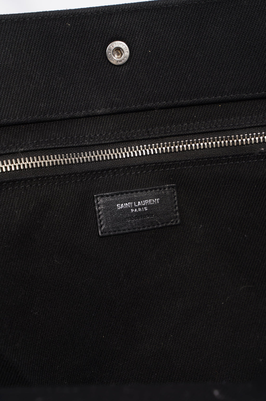 Saint Laurent Womens Rive Gauche Tote Black / White Large