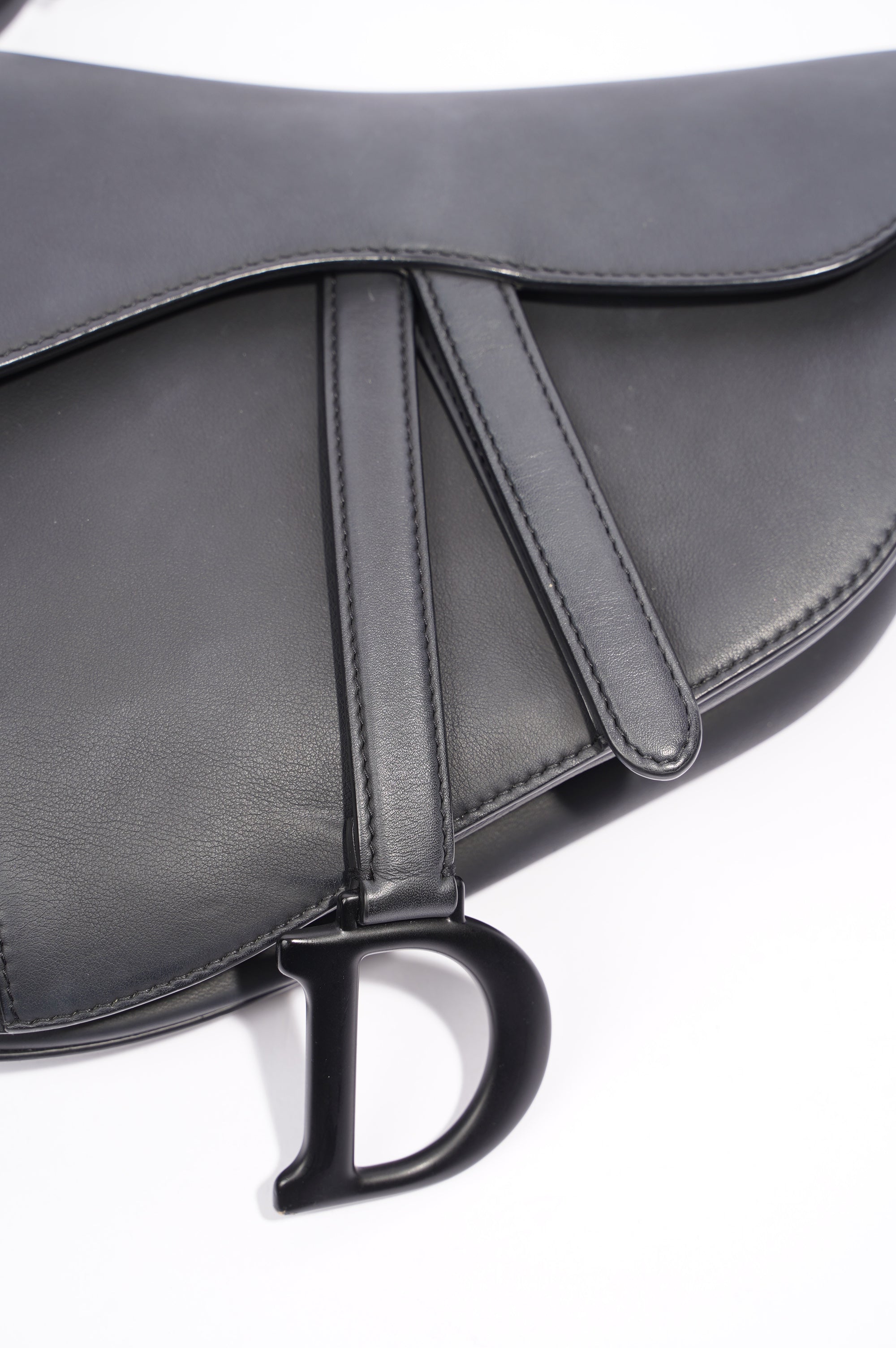 Christian Dior Saddle Bag Black Leather