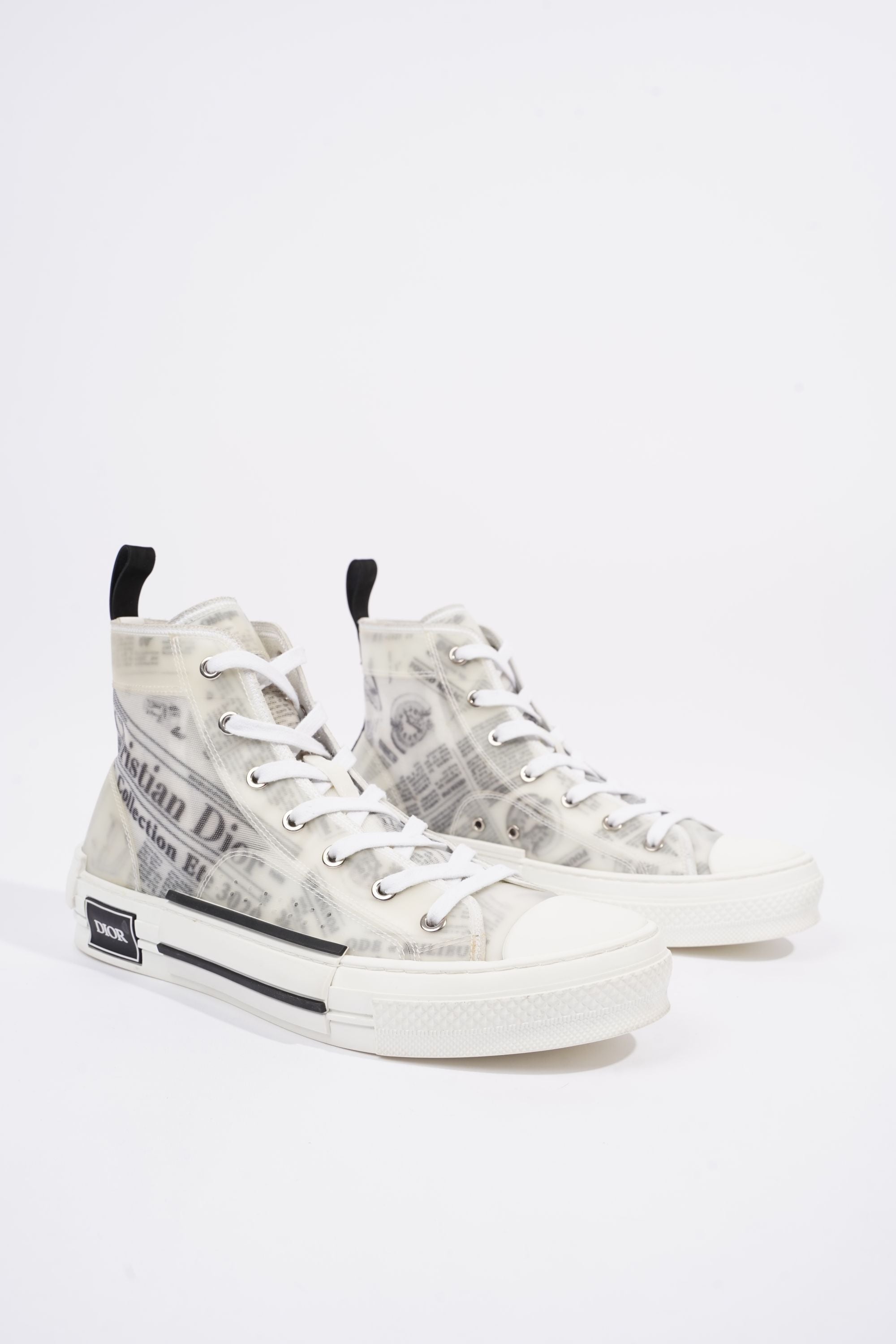 Christian Dior Men B23 White / Black Paper Print EU 41.5 / UK 7.5
