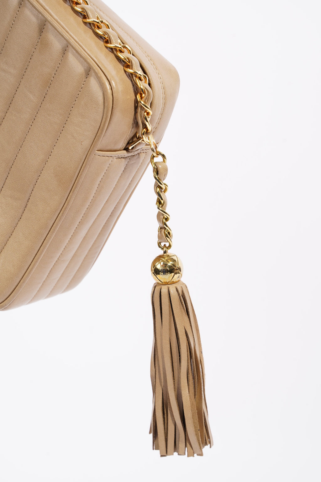Chanel Vertical Quilted Bag Brown Lambskin Leather