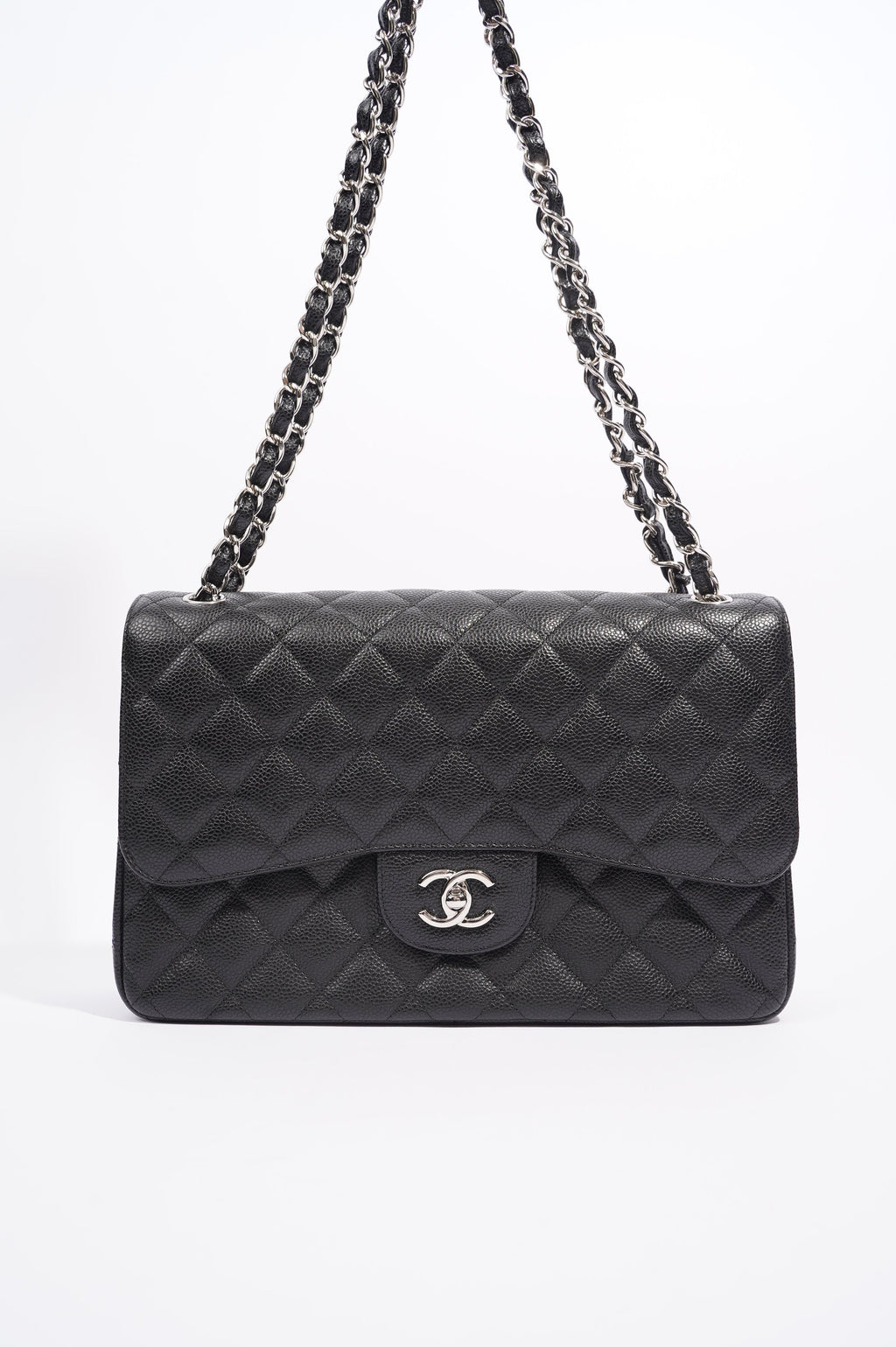 Chanel Womens Classic Flap Black Caviar Large