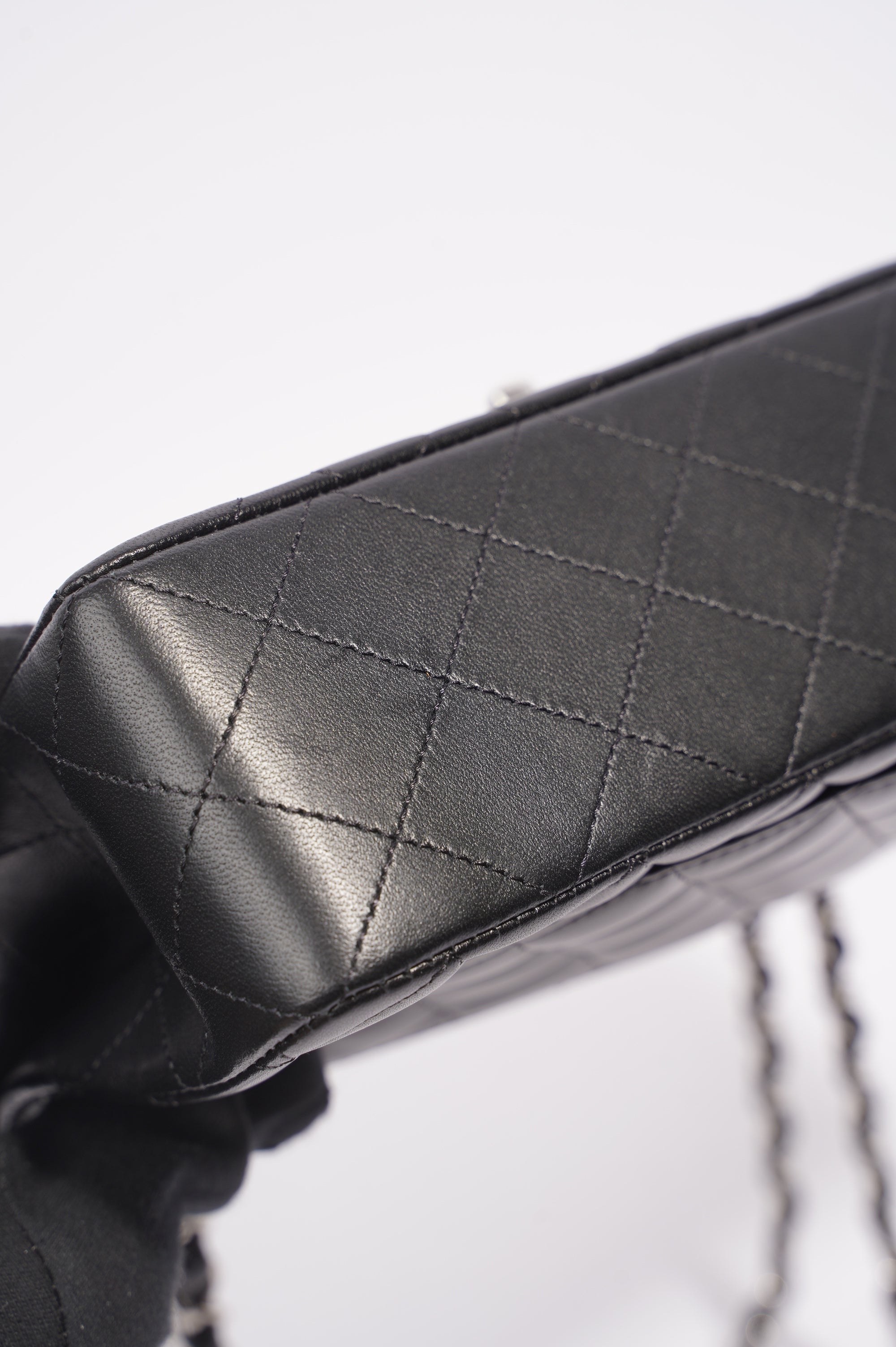 Chanel Lambskin Classic Double Flap Black Leather Small