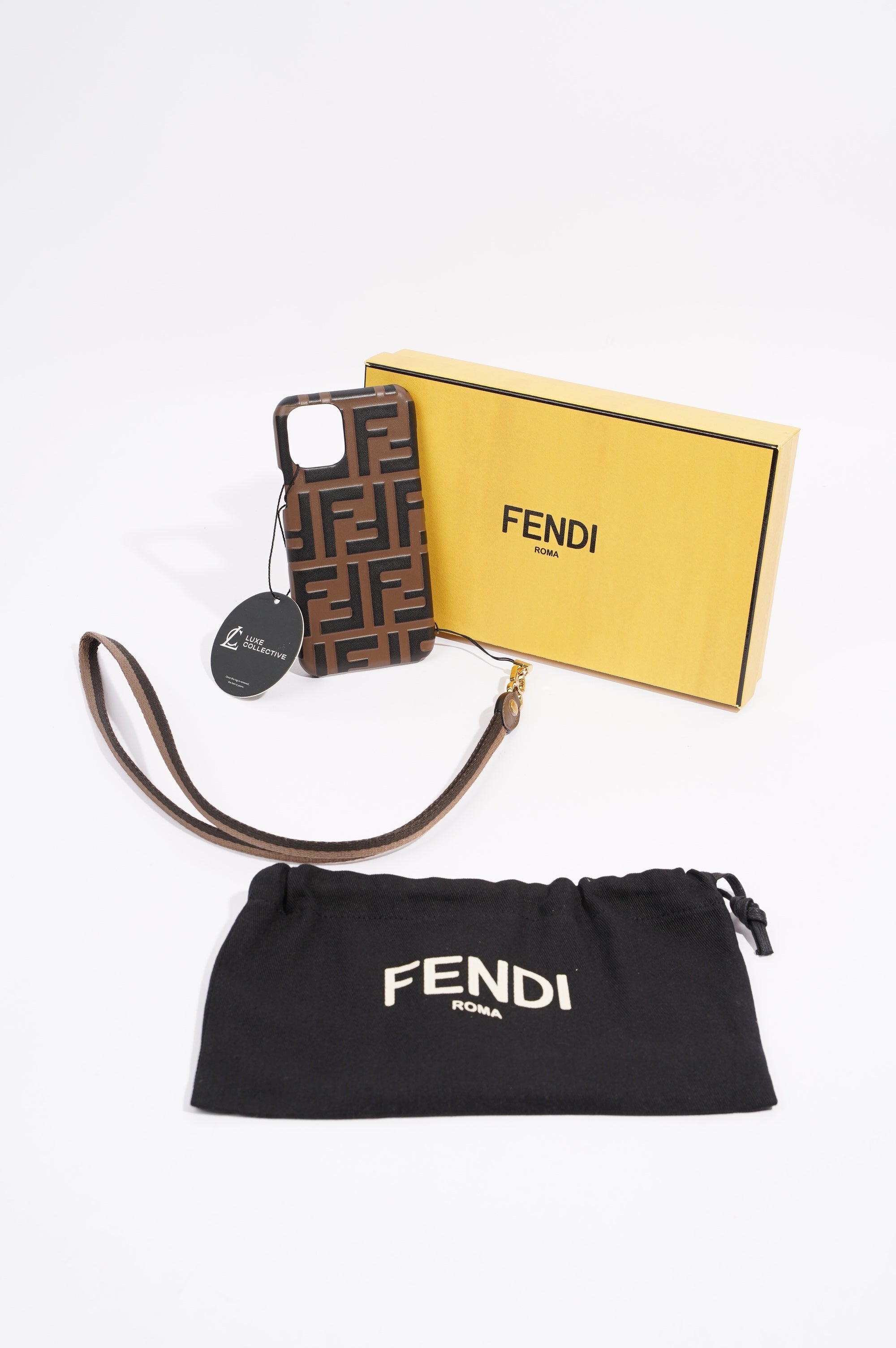 Fendi Womens Iphone 11 Pro Case Monogram Acetate