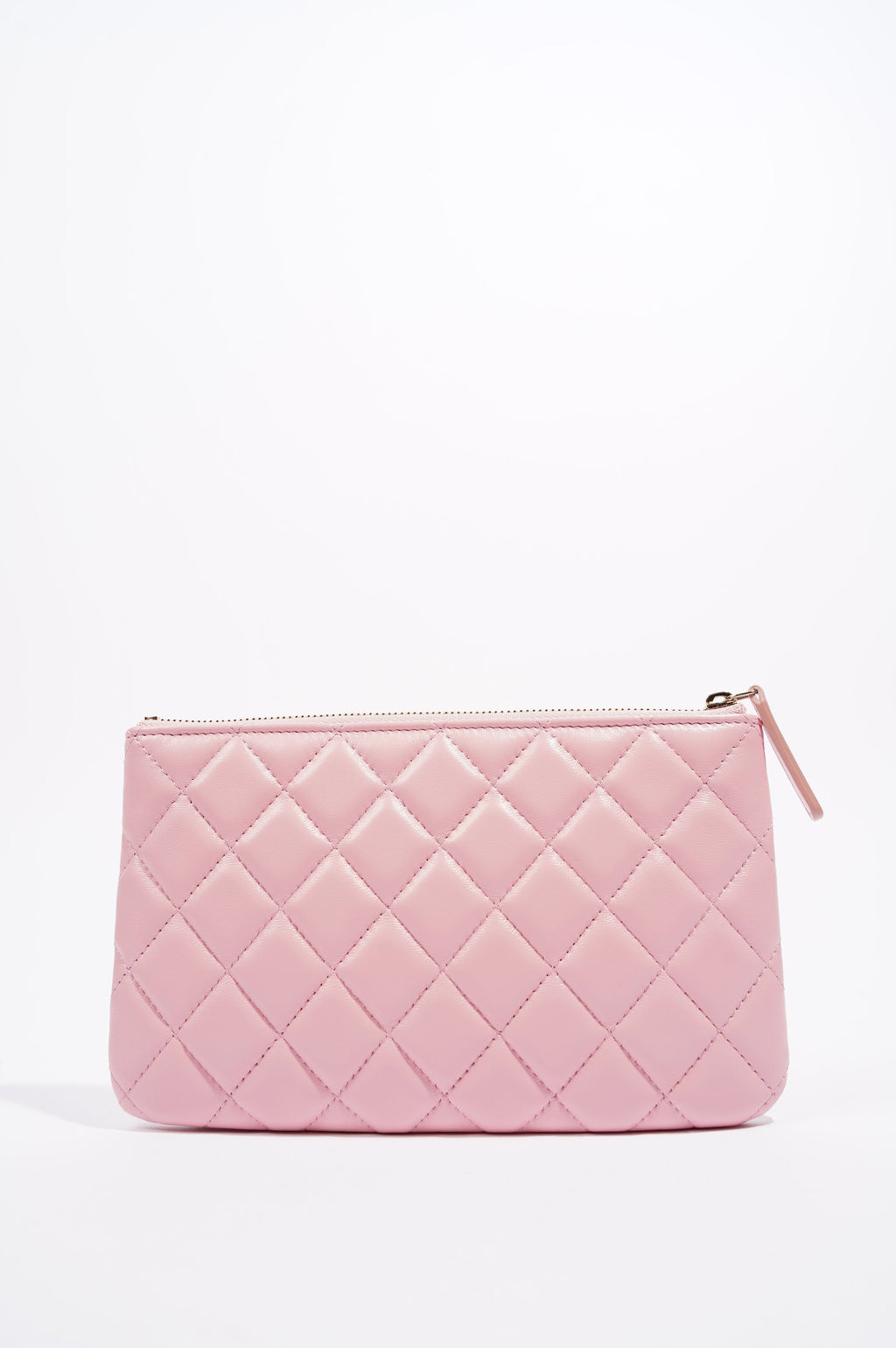 Chanel Womens Lambskin O Case Pink Small