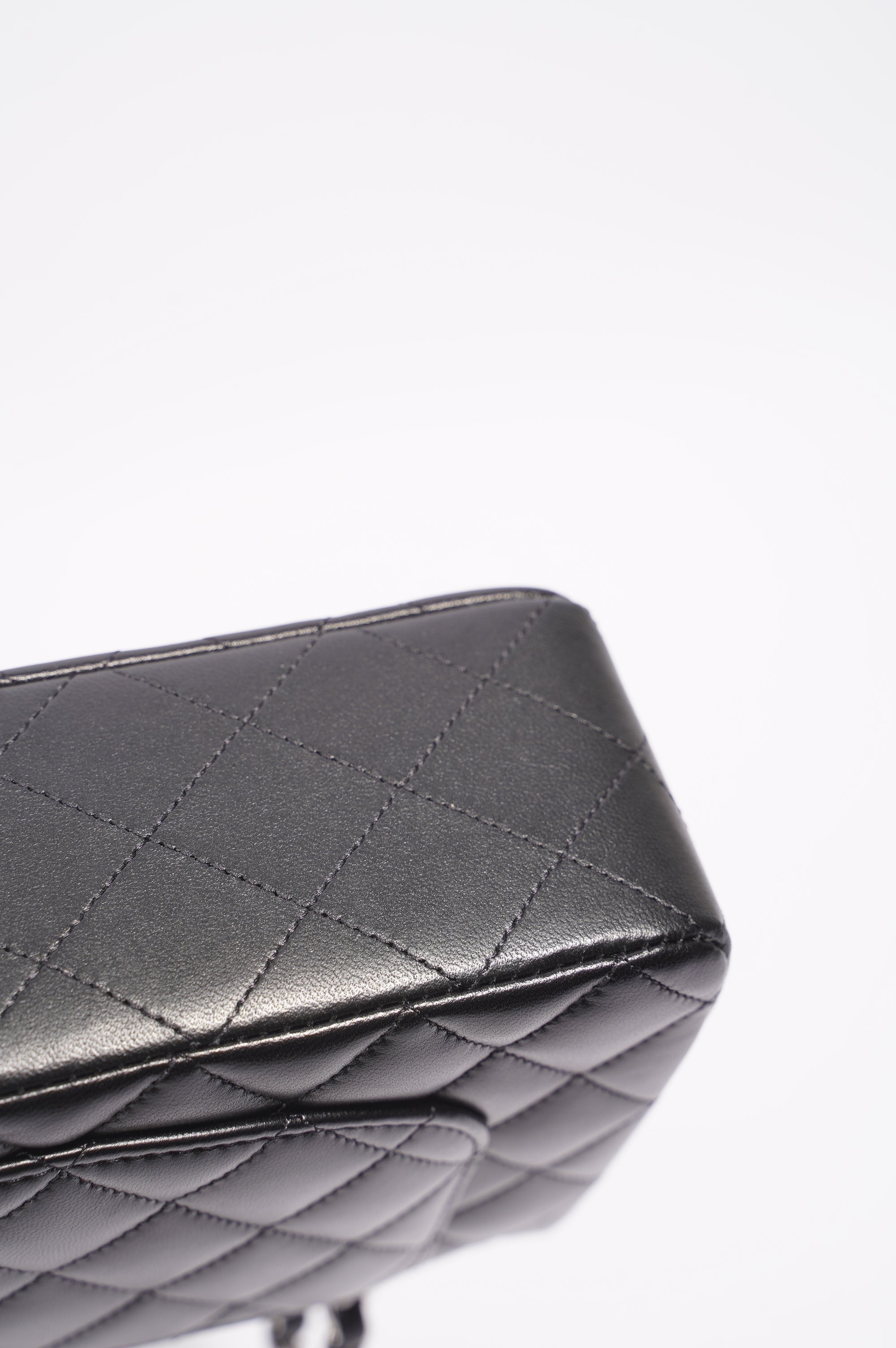 Chanel Lambskin Classic Double Flap Black Leather Small