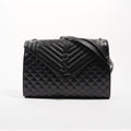 Saint Laurent Womens Envelope Large Bag Black Silver