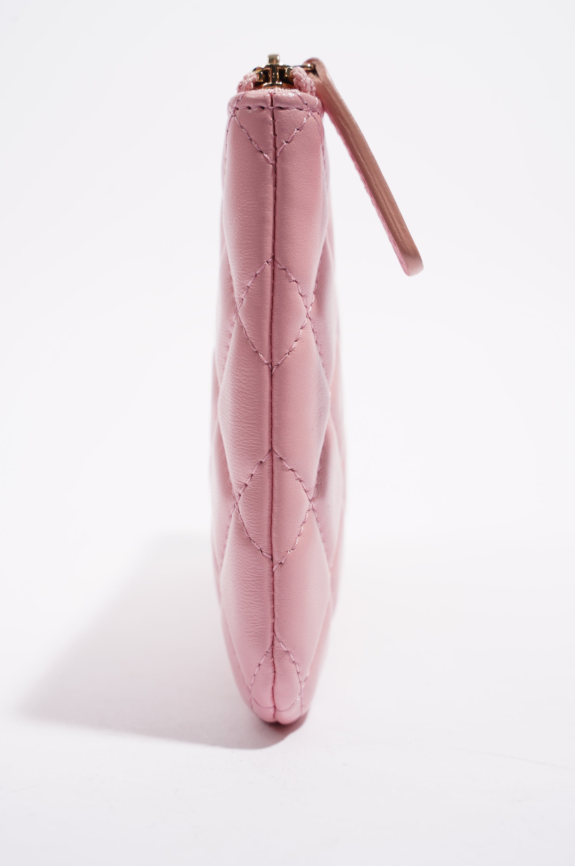 Chanel Womens Lambskin O Case Pink Small