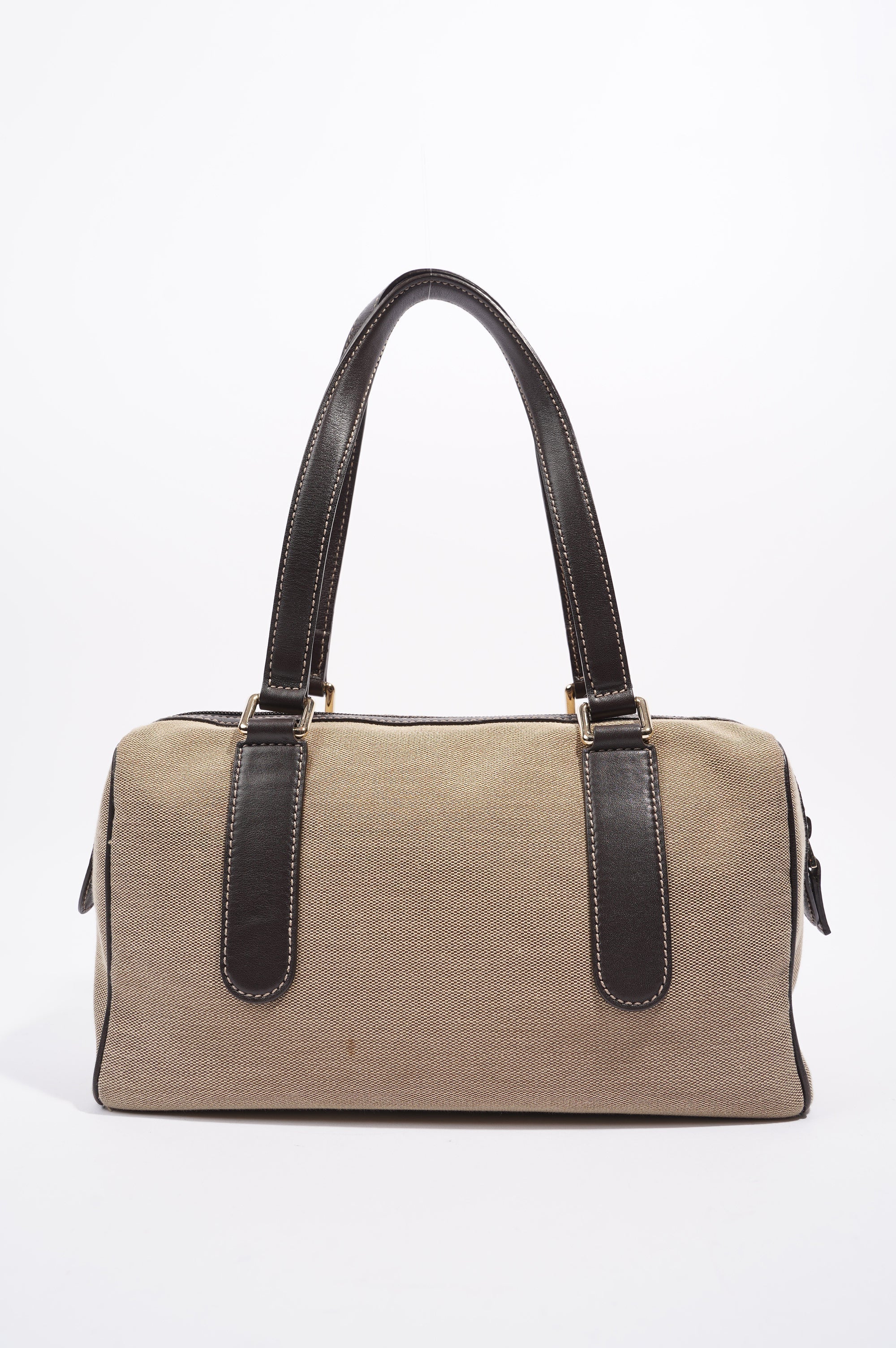 Gucci Canvas Boston Bag Beige / Brown