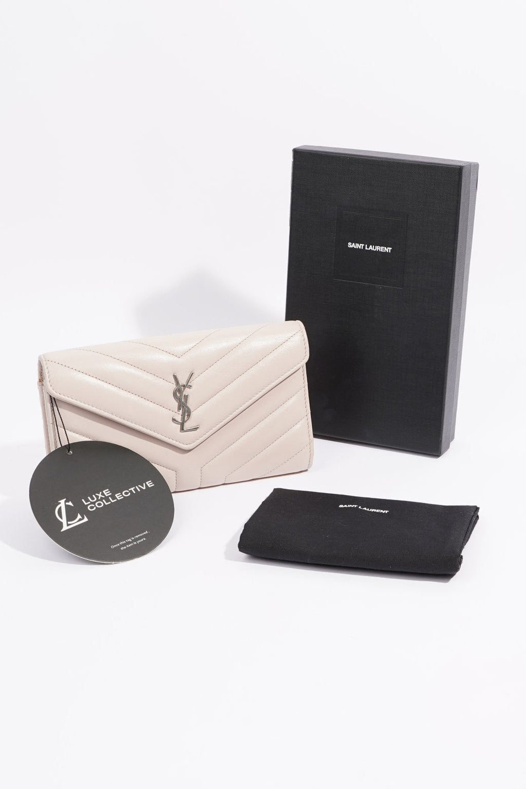 Saint Laurent Womens Flap Wallet Pink Leather Large