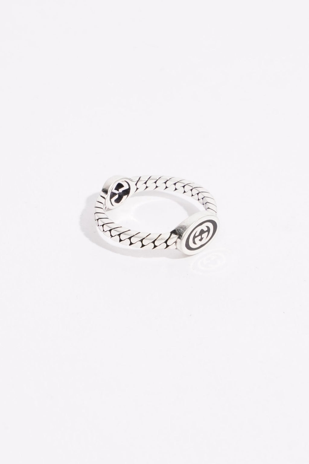 Gucci Mens Double Interlocking G Ring Silver 57