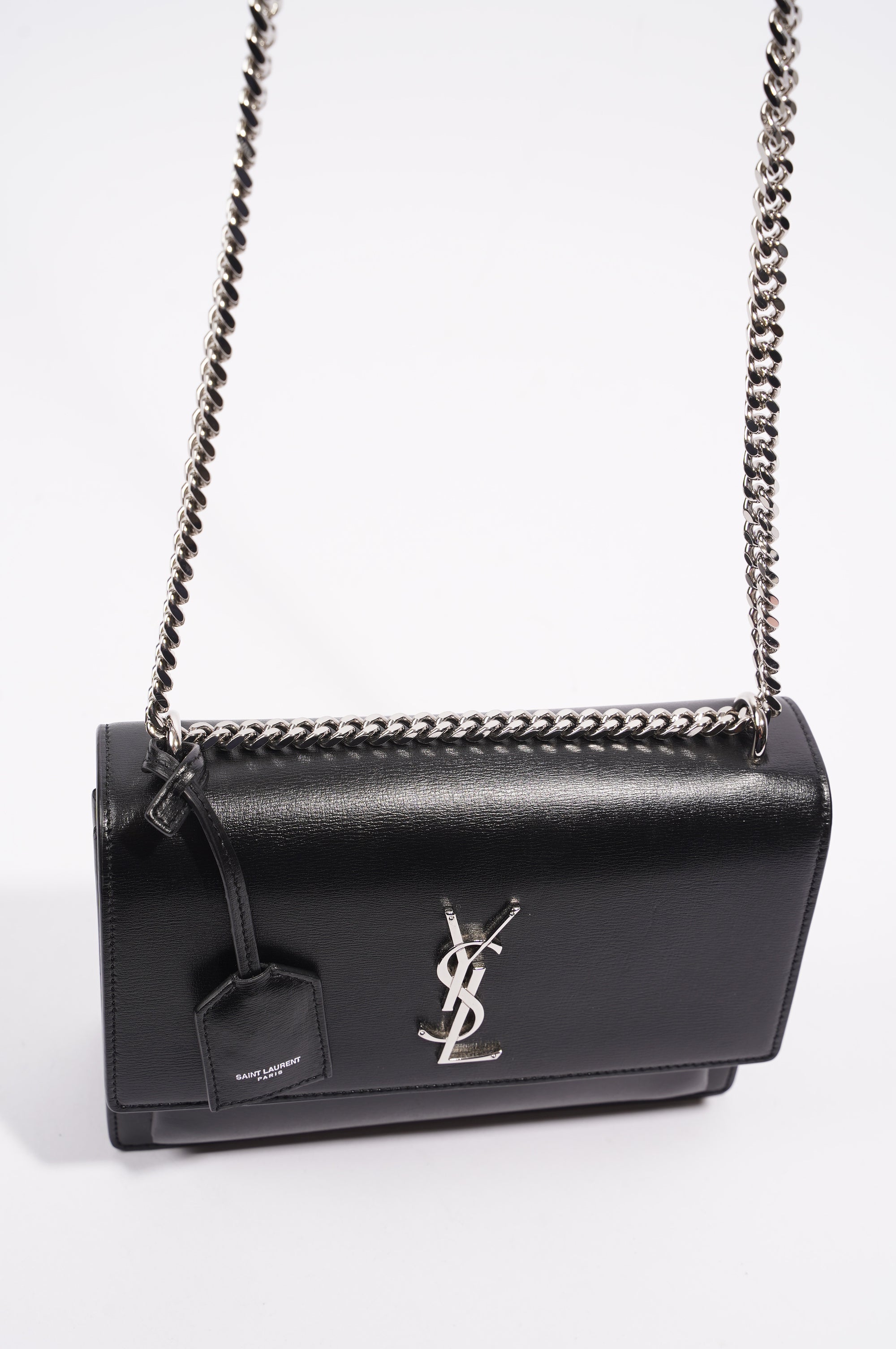 Saint Laurent Womens Sunset Chain Bag Black Medium