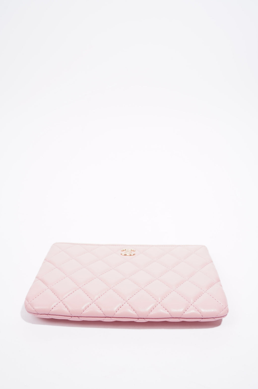 Chanel Womens Lambskin O Case Pink Small