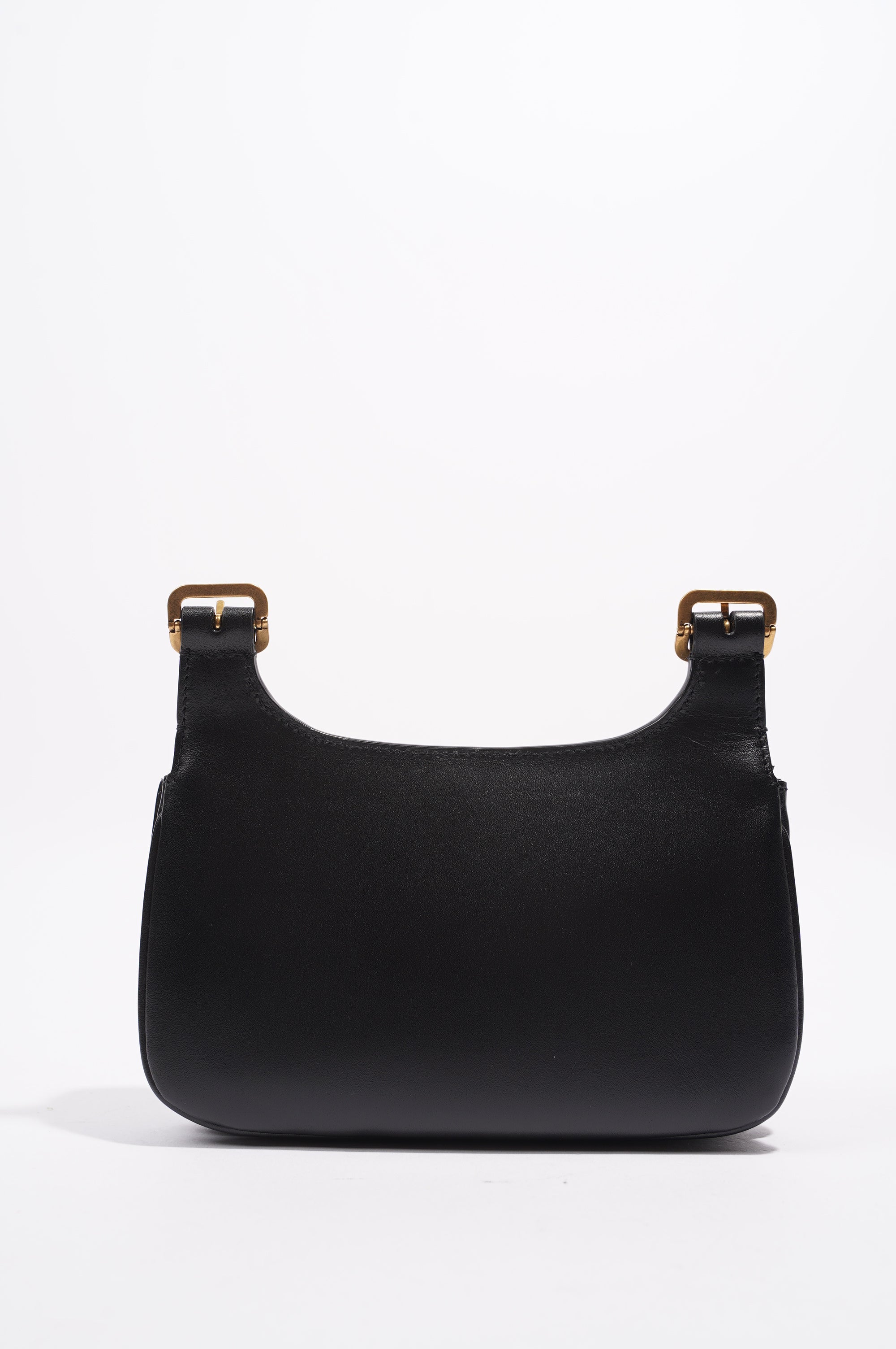 Saint Laurent Womens Charlie Shoulder Bag Black Leather Small
