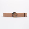 Gucci Womens Interlocking G Belt Nude Leather 90cm