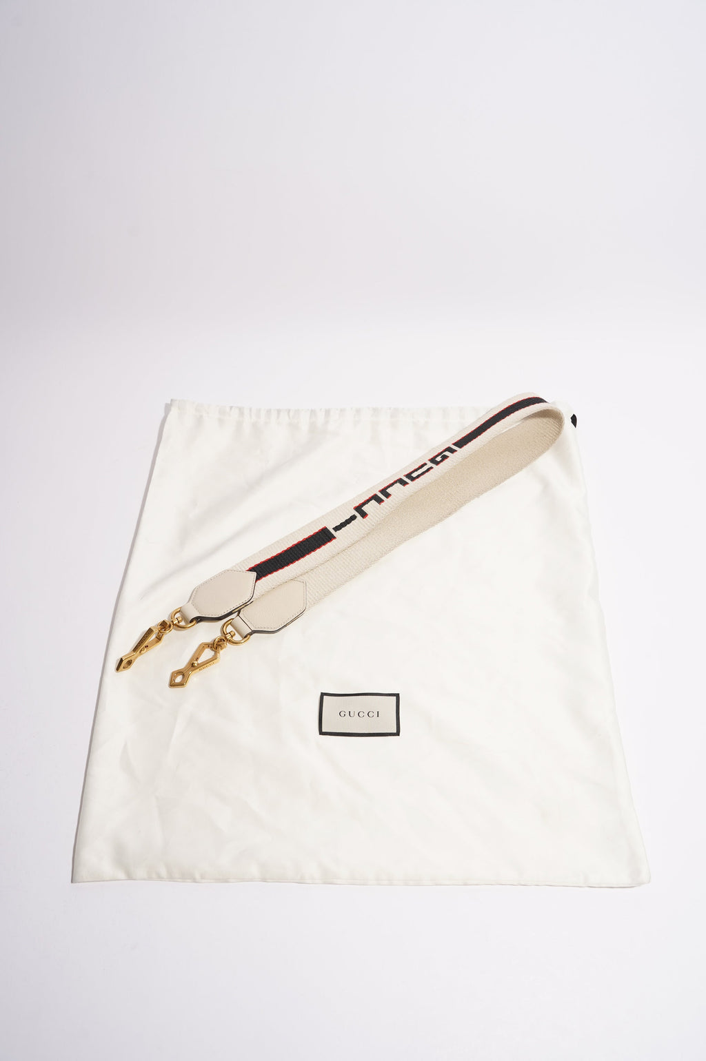 Gucci Totem Web Stripped Butterfly Bag White Leather Medium
