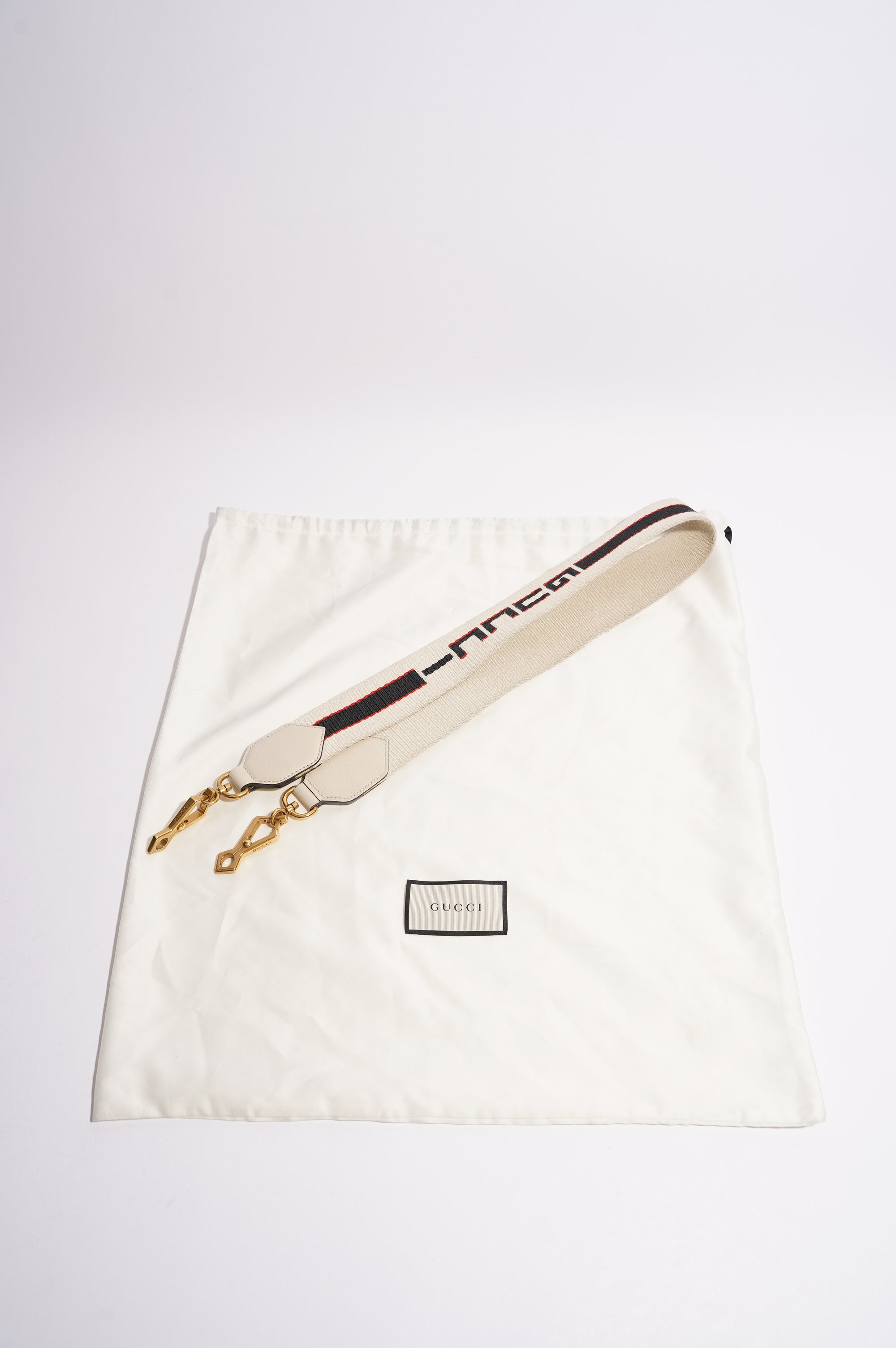Gucci Totem Web Stripped Butterfly Bag White Leather Medium