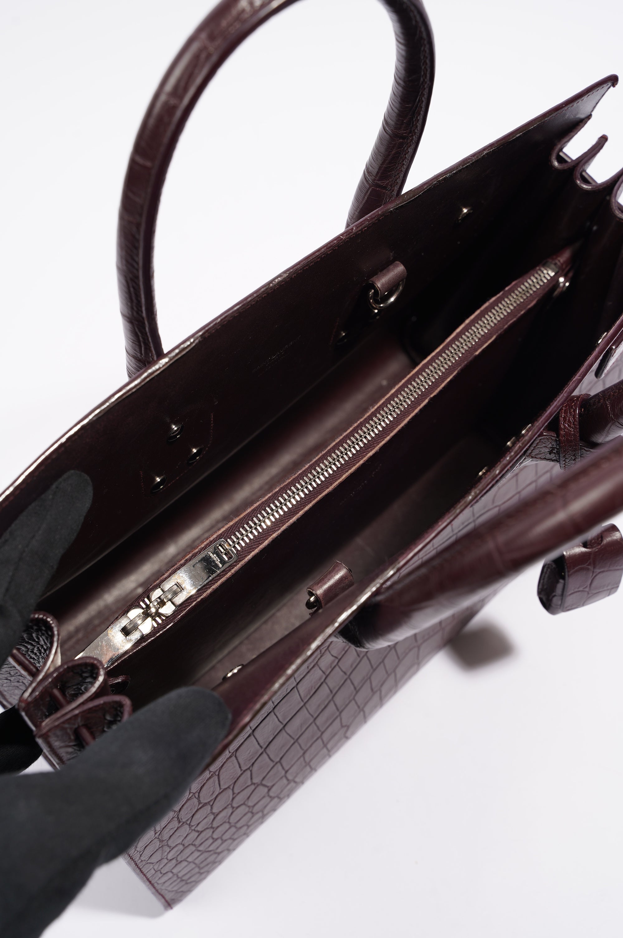 Saint Laurent Womens Sac De Jour Oxblood Small