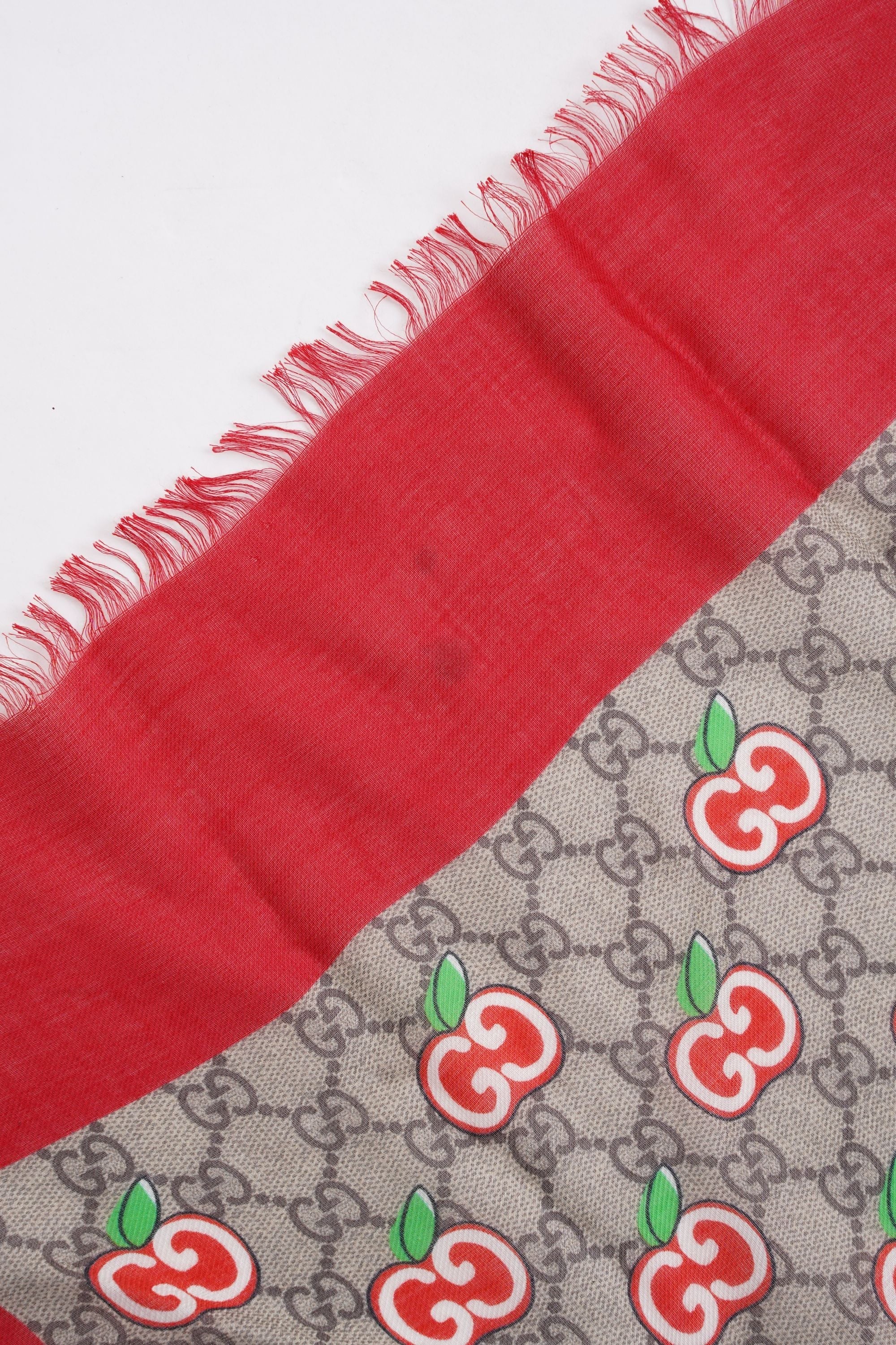 Gucci Womens GG Apple Shawl Brown / Red