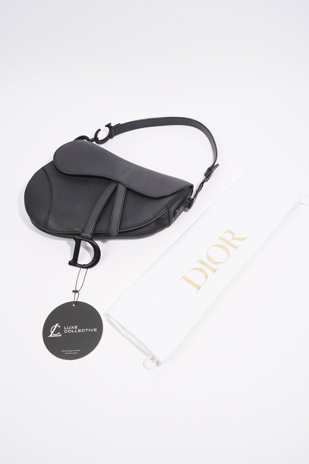 Christian Dior Saddle Bag Black Leather