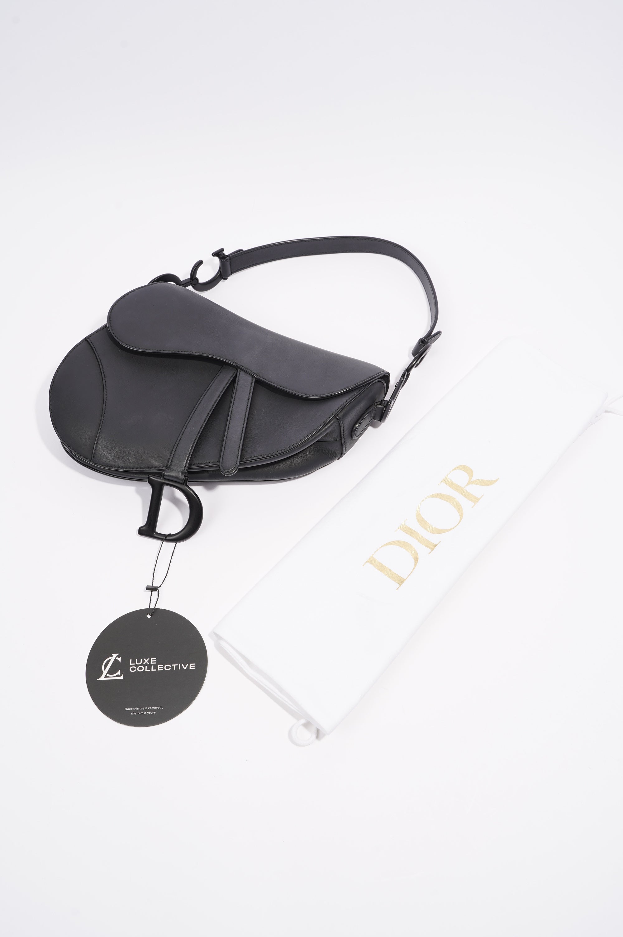 Christian Dior Saddle Bag Black Leather