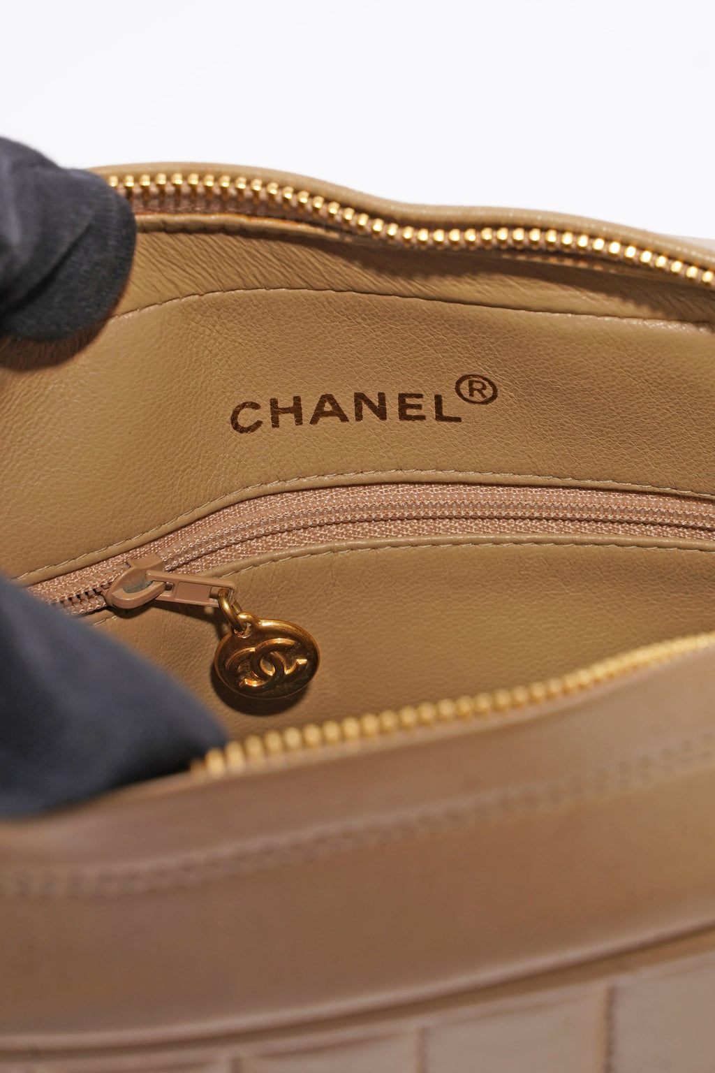 Chanel Vertical Quilted Bag Brown Lambskin Leather