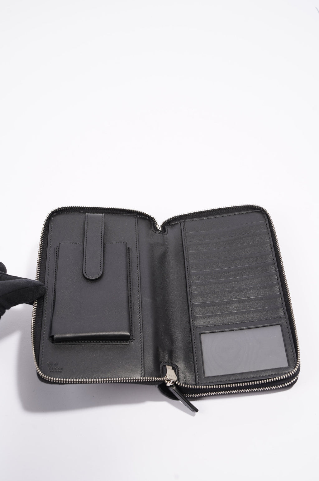 Gucci Mens Microssima Zipper Wallet Black