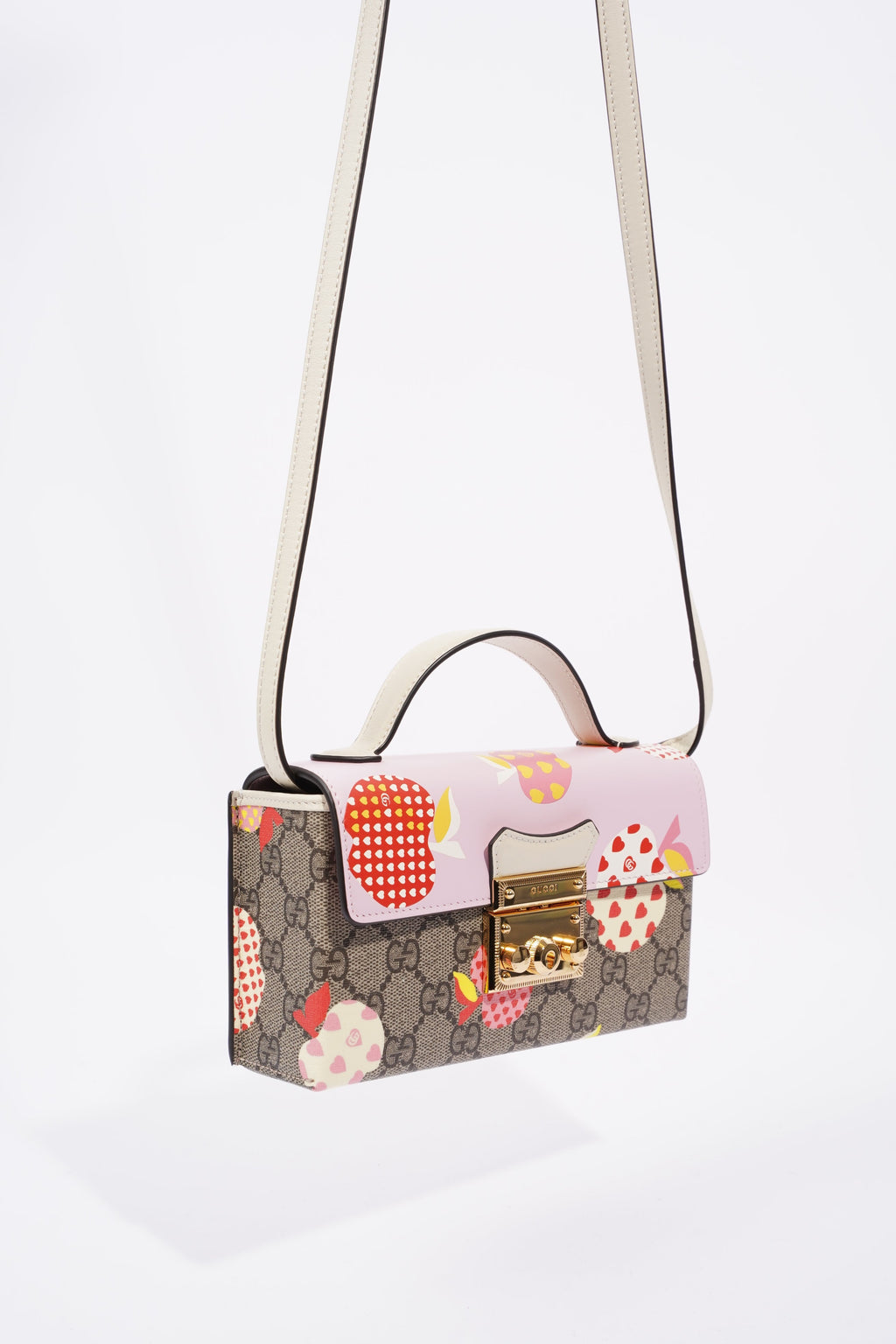 Gucci Womens Les Pommes Padlock Bag Multicoloured Canvas Mini