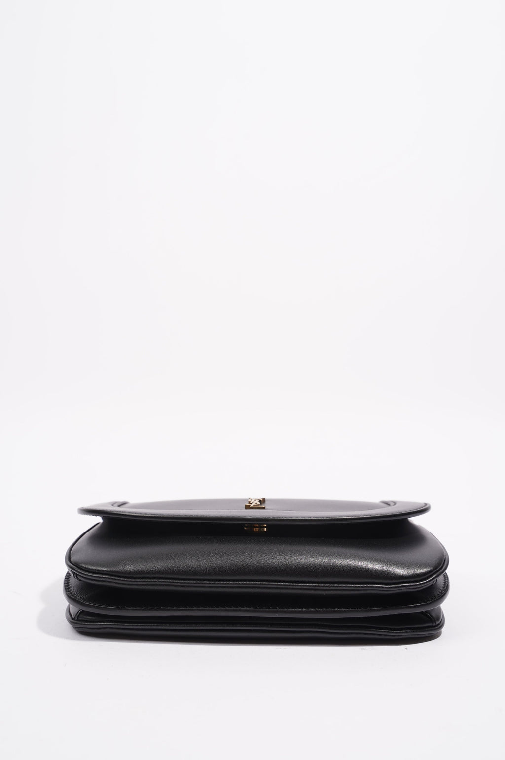 Saint Laurent Womens Charlie Shoulder Bag Black Leather Small