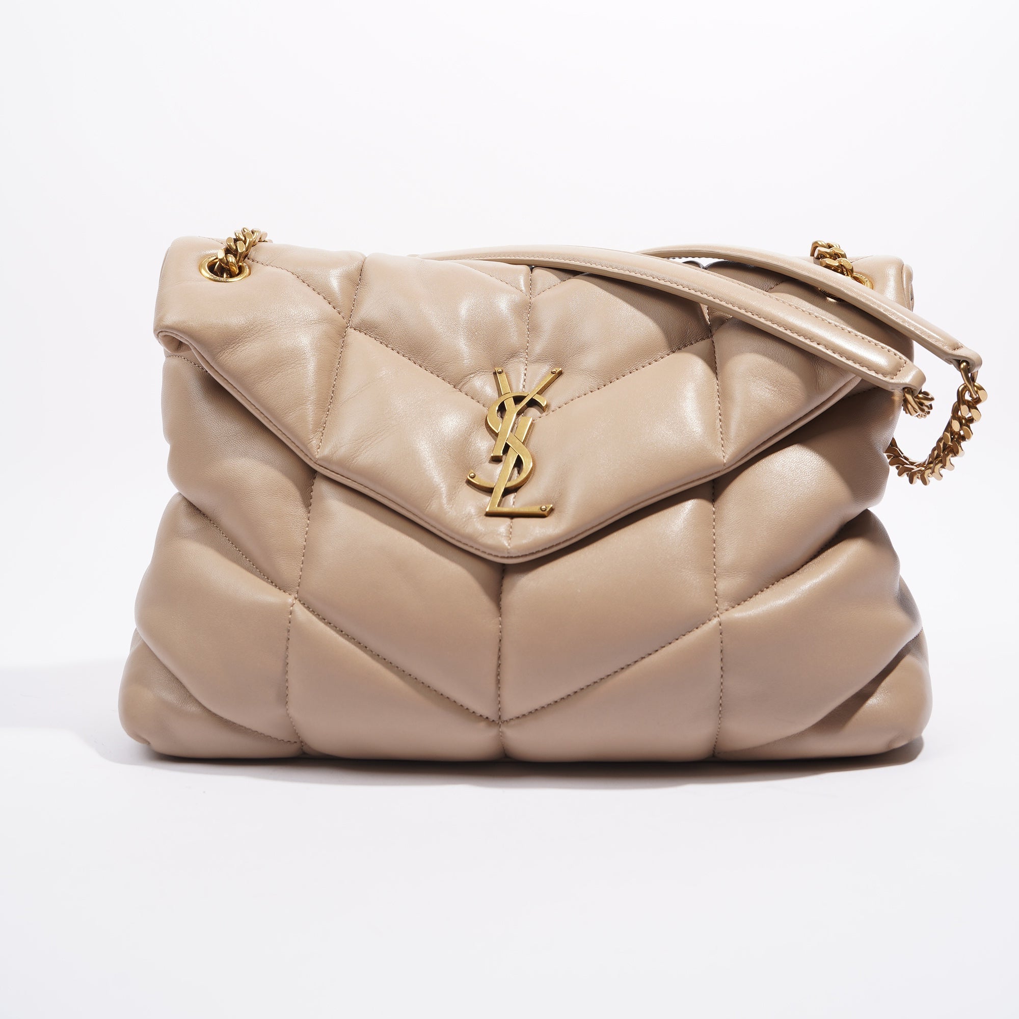 Saint Laurent Womens Lou Lou Beige Medium