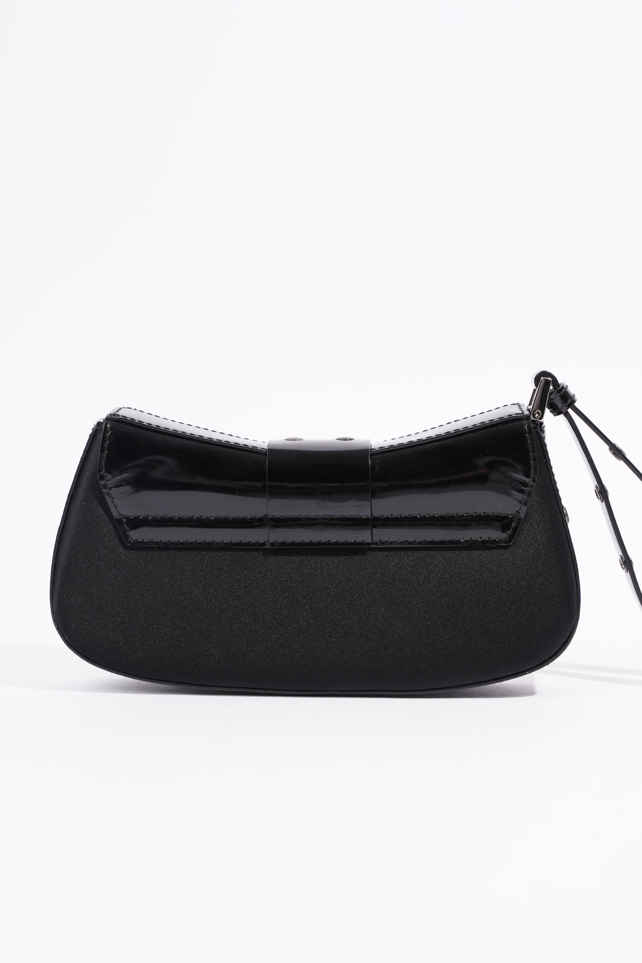 Christian Dior Street Chic Pouch Black Satin / Patent Leather