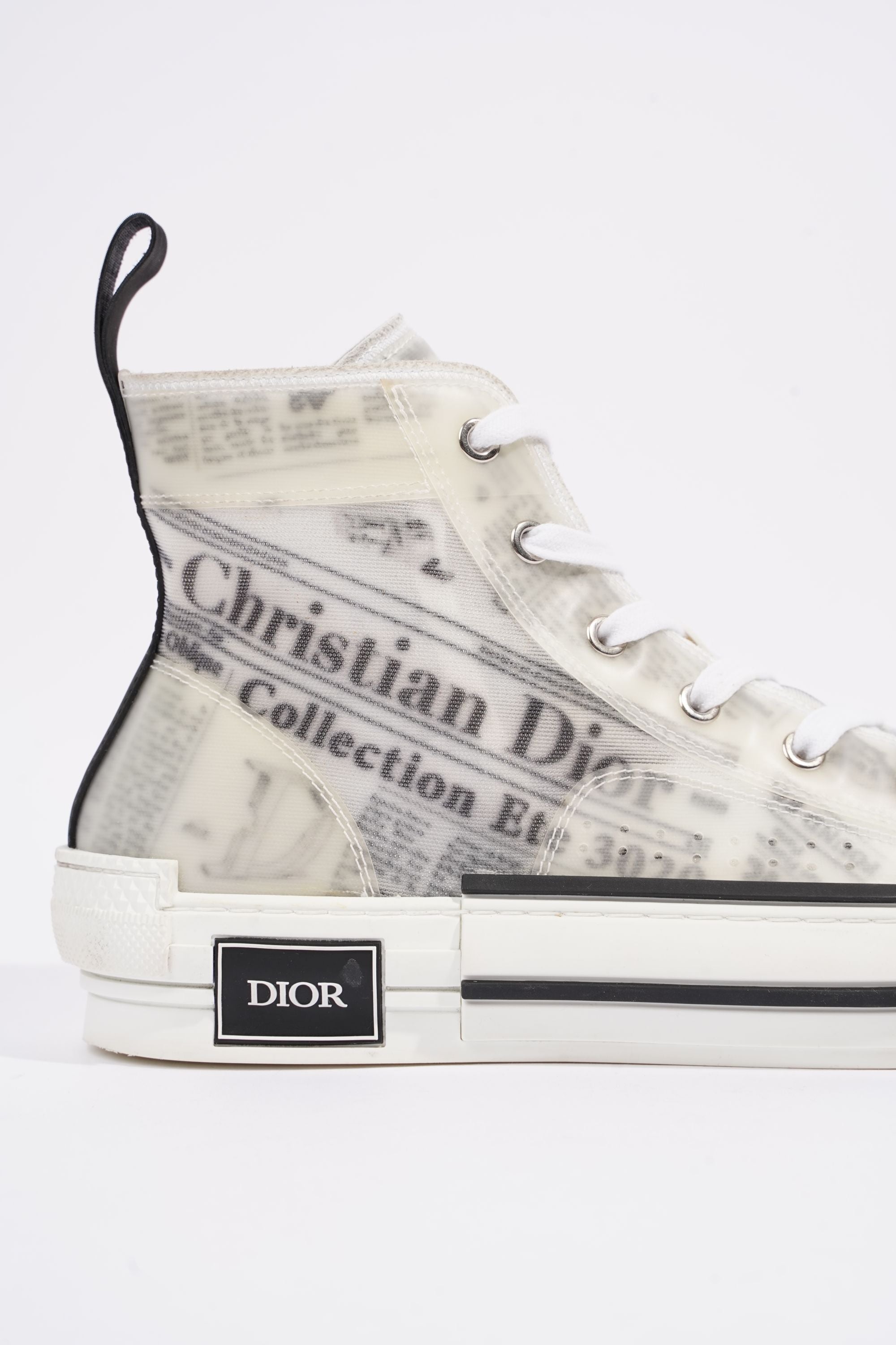 Christian Dior Men B23 White / Black Paper Print EU 41.5 / UK 7.5