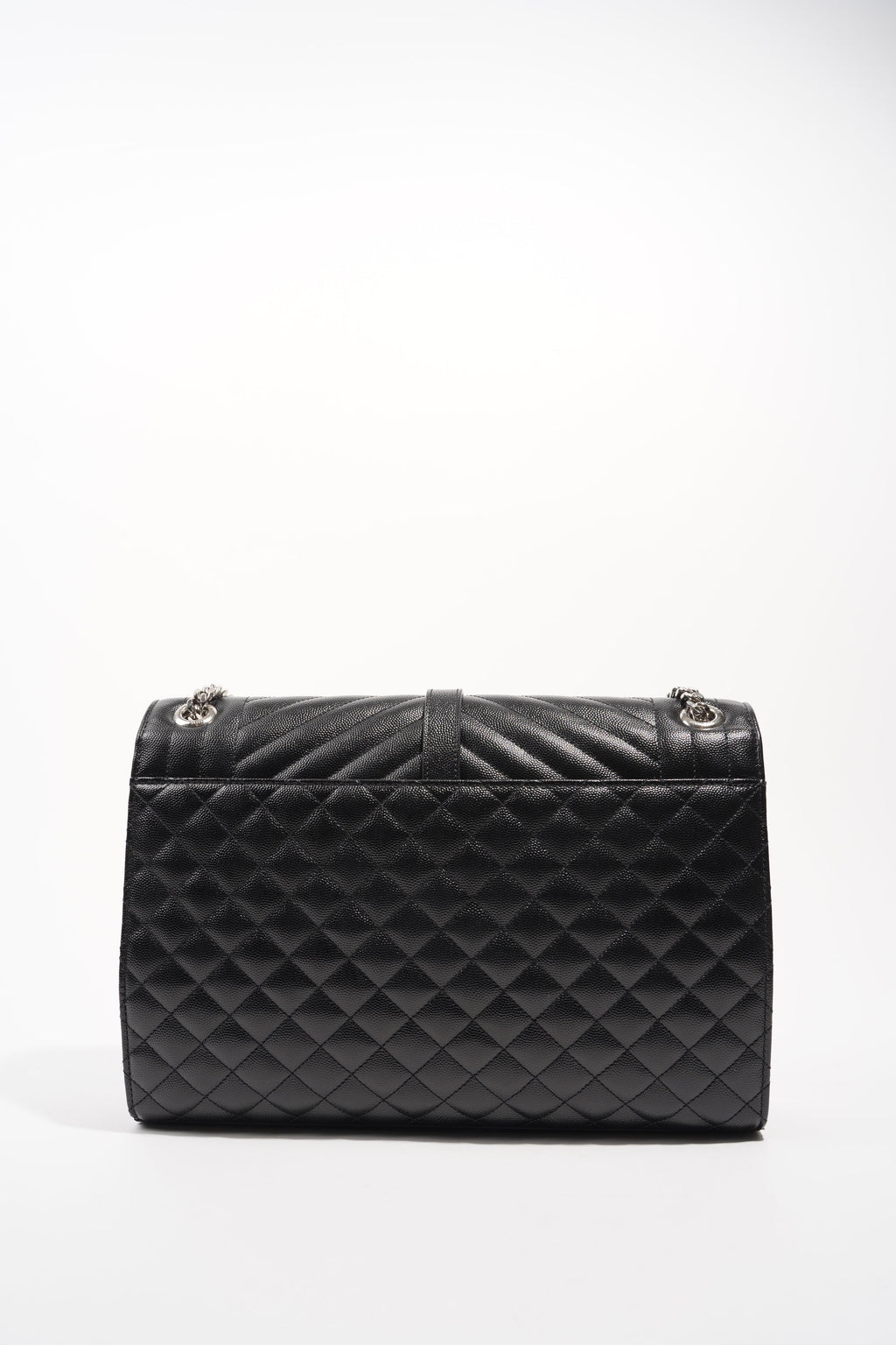 Saint Laurent Womens Envelope Large Bag Black Silver
