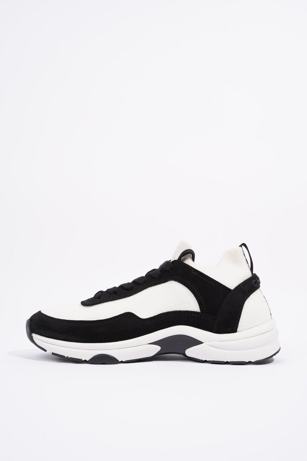 Chanel Womens Runners White and Black Fabric EU 37.5 / UK 4.5