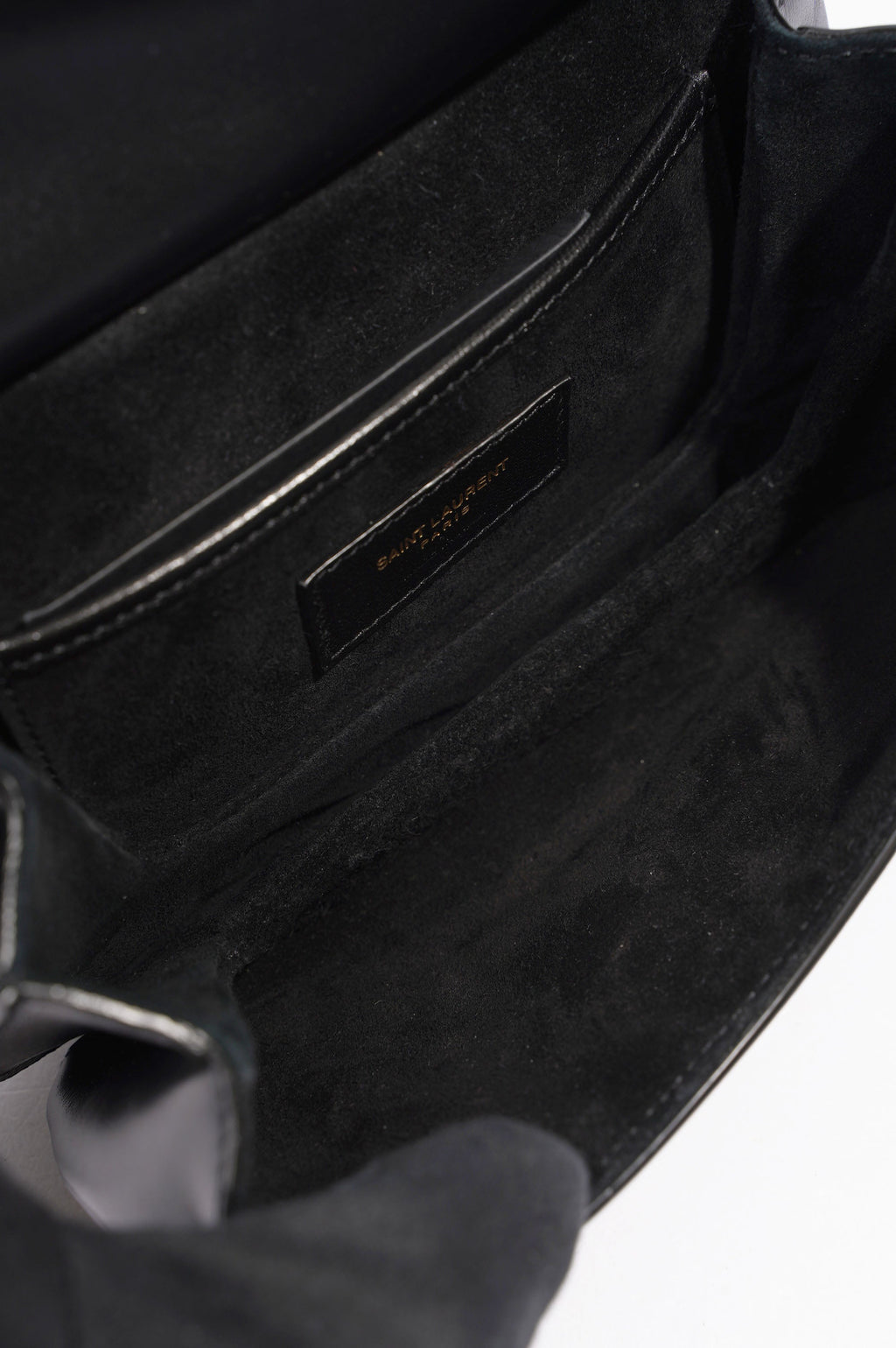 Saint Laurent Womens Charlie Shoulder Bag Black Leather Small