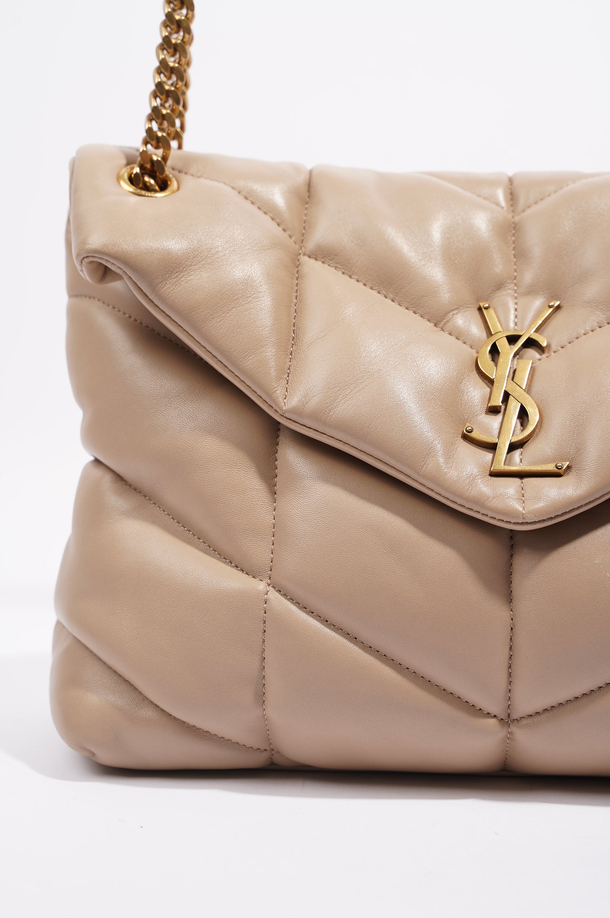 Saint Laurent Womens Lou Lou Beige Medium