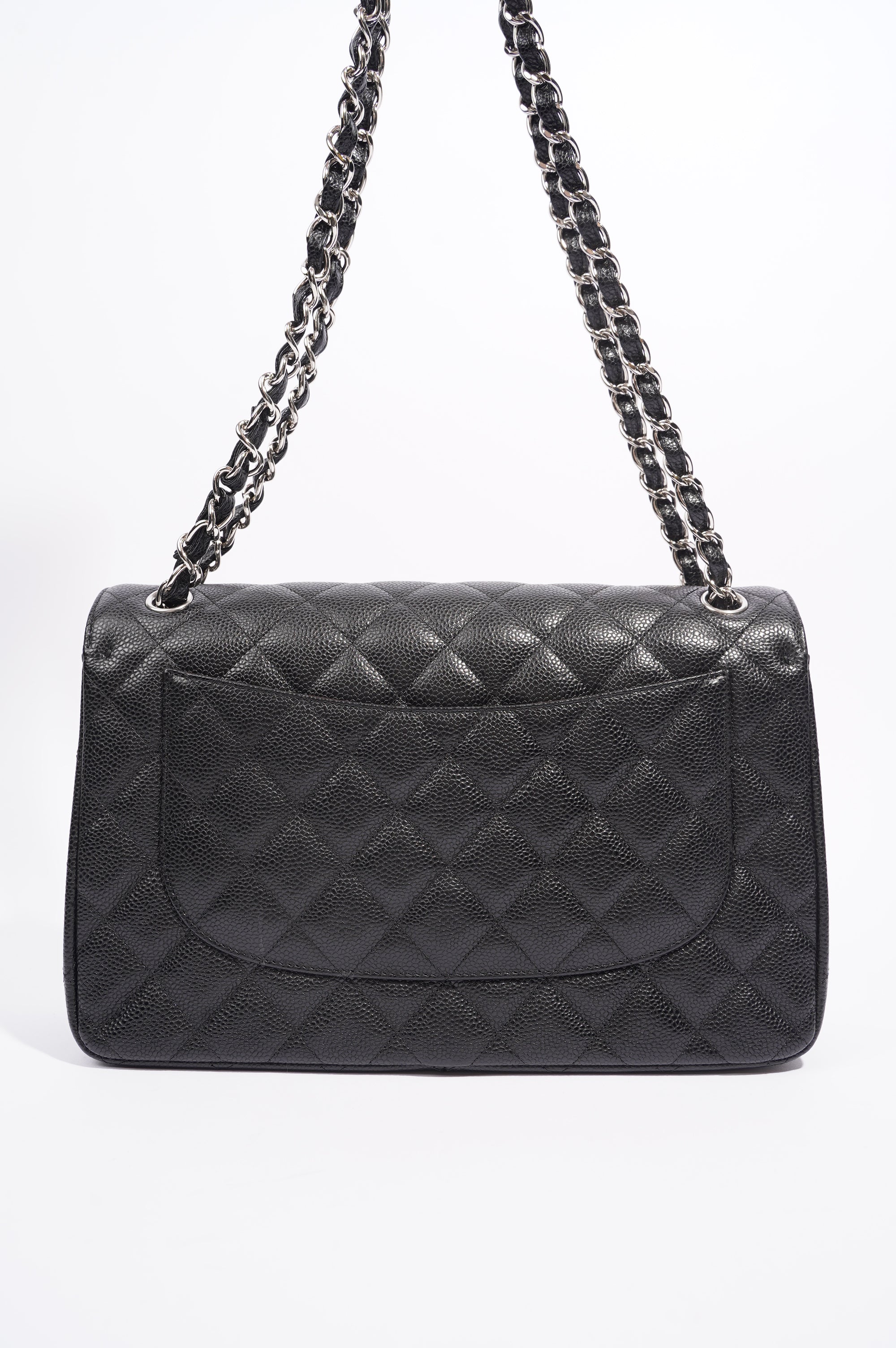 Chanel Womens Classic Flap Black Caviar Large