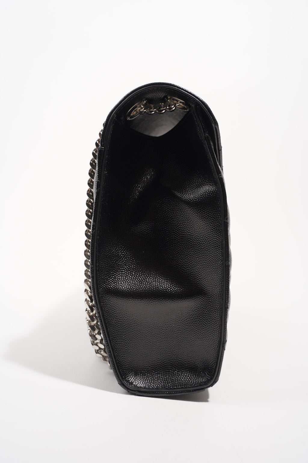 Saint Laurent Womens Envelope Large Bag Black Silver