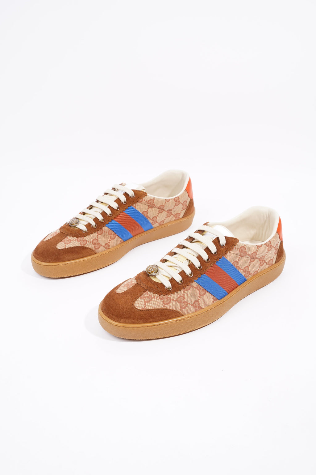 Gucci Mens Low Top Brick Red / Beige EU 44 / UK 10