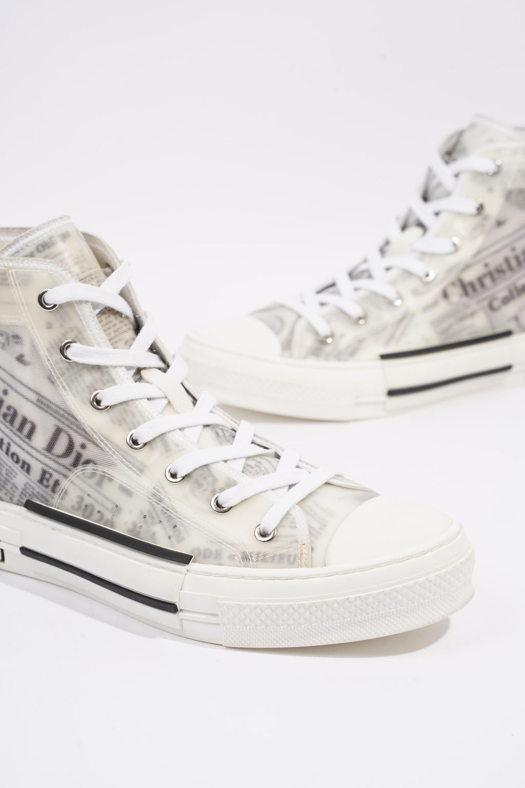 Christian Dior Men B23 White / Black Paper Print EU 41.5 / UK 7.5