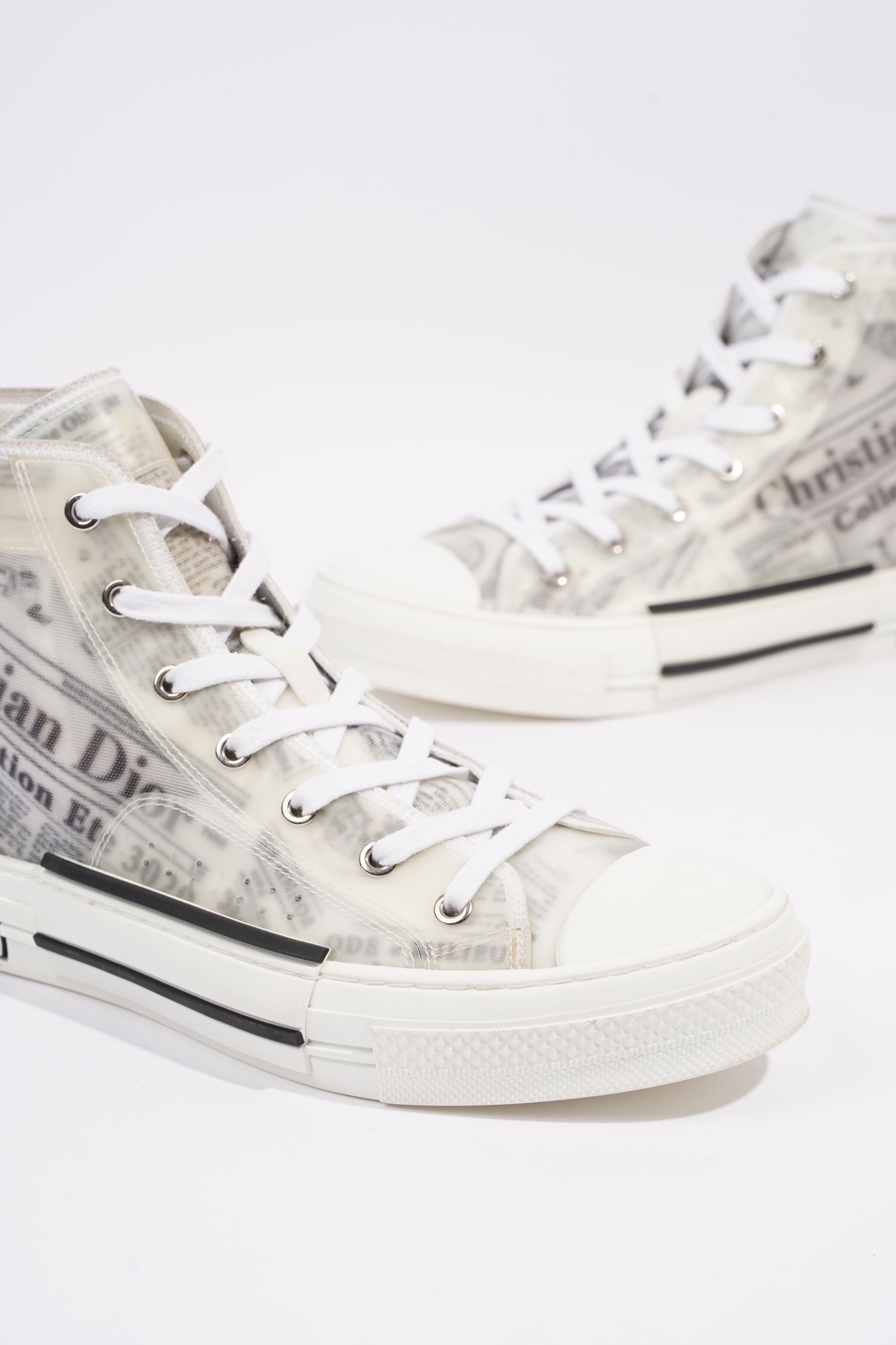 Christian Dior Men B23 White / Black Paper Print EU 41.5 / UK 7.5