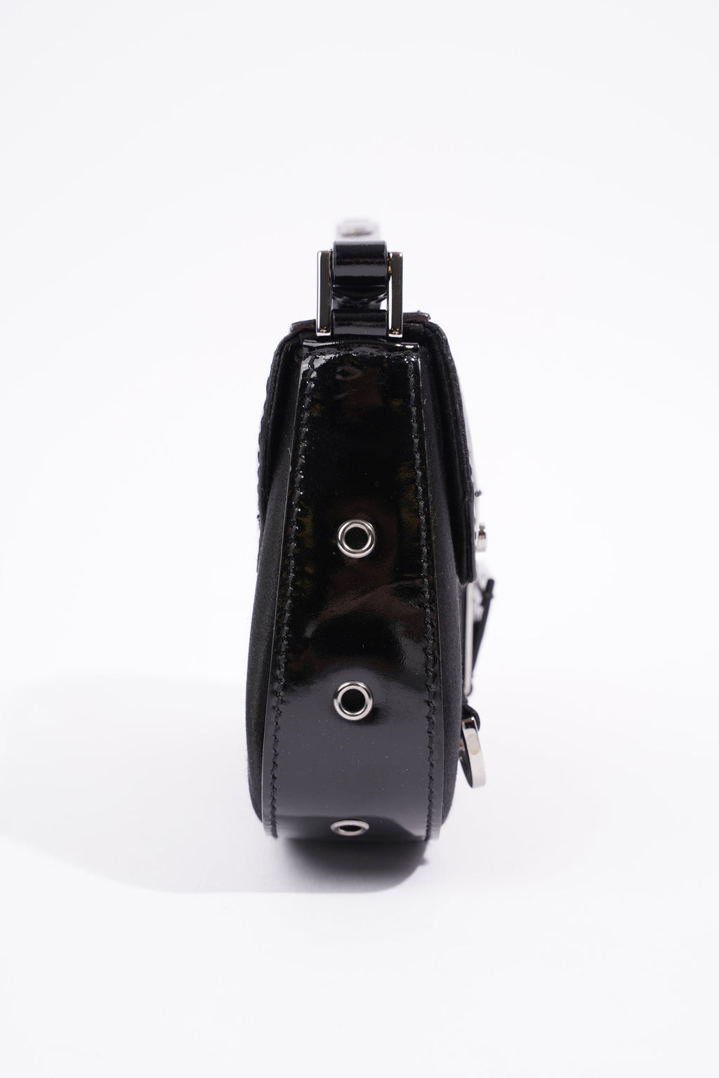 Christian Dior Street Chic Pouch Black Satin / Patent Leather